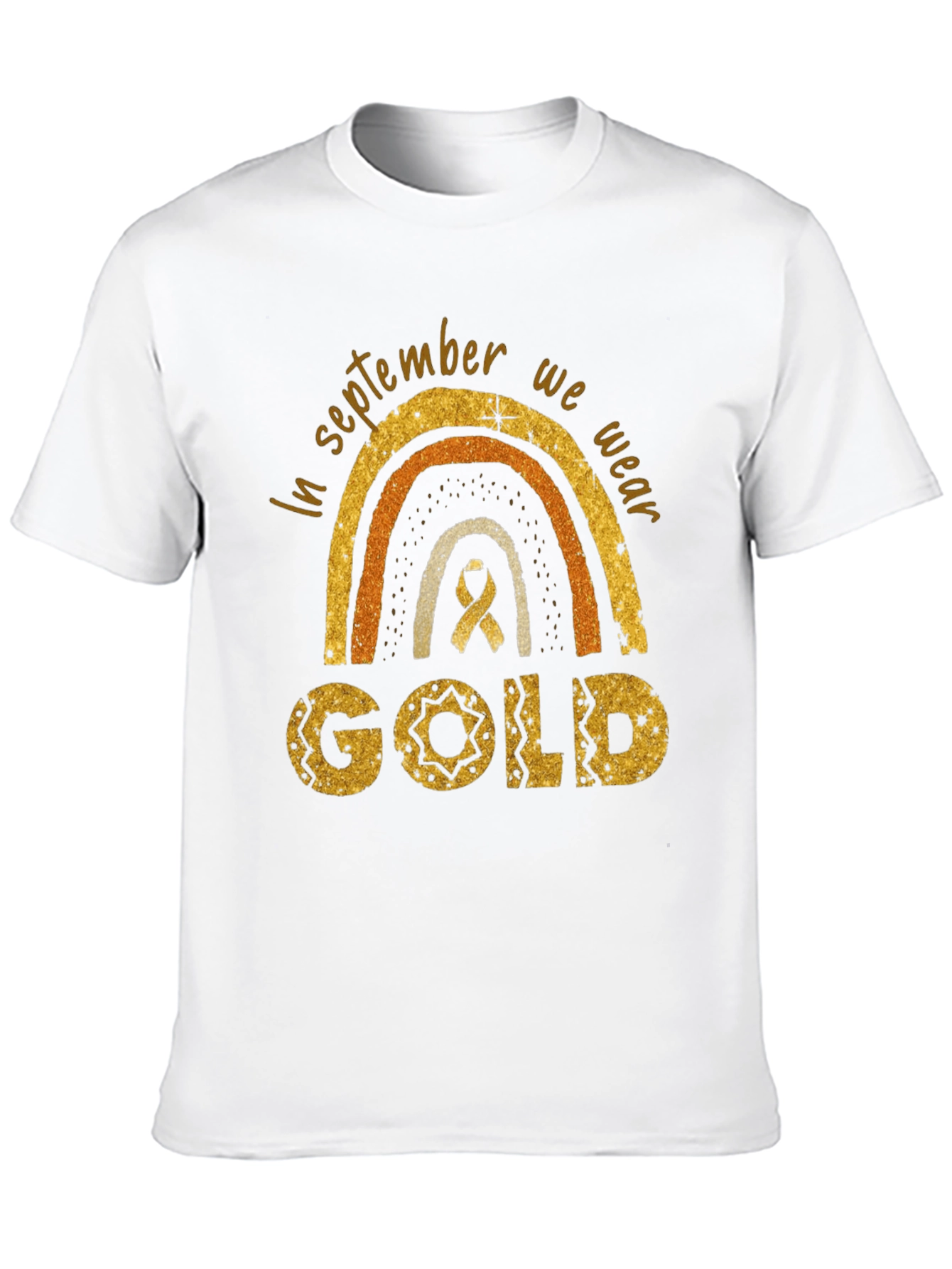 Childhood Cancer Awareness Gold Rainbow T-Shirt