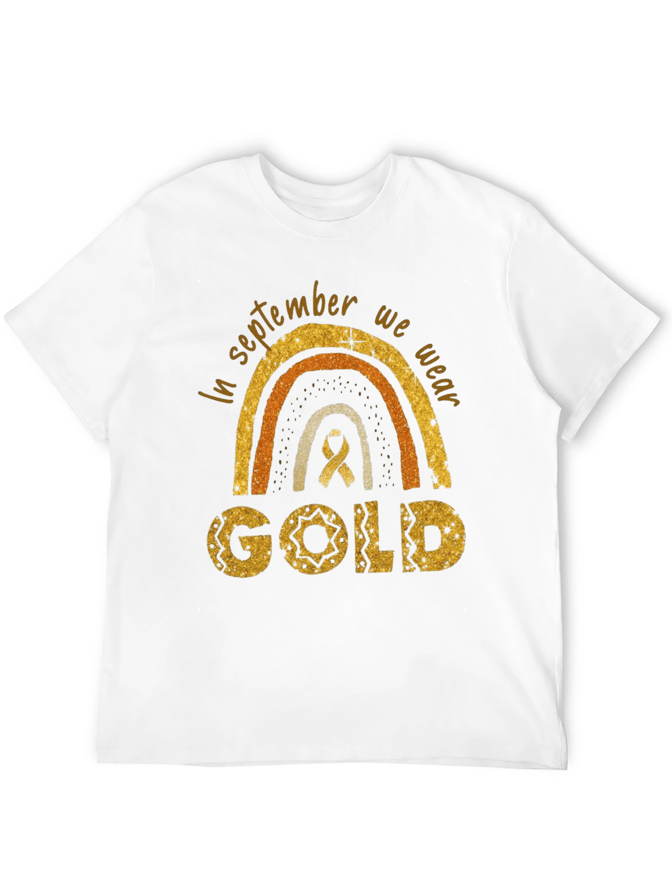Childhood Cancer Awareness Gold Rainbow T-Shirt