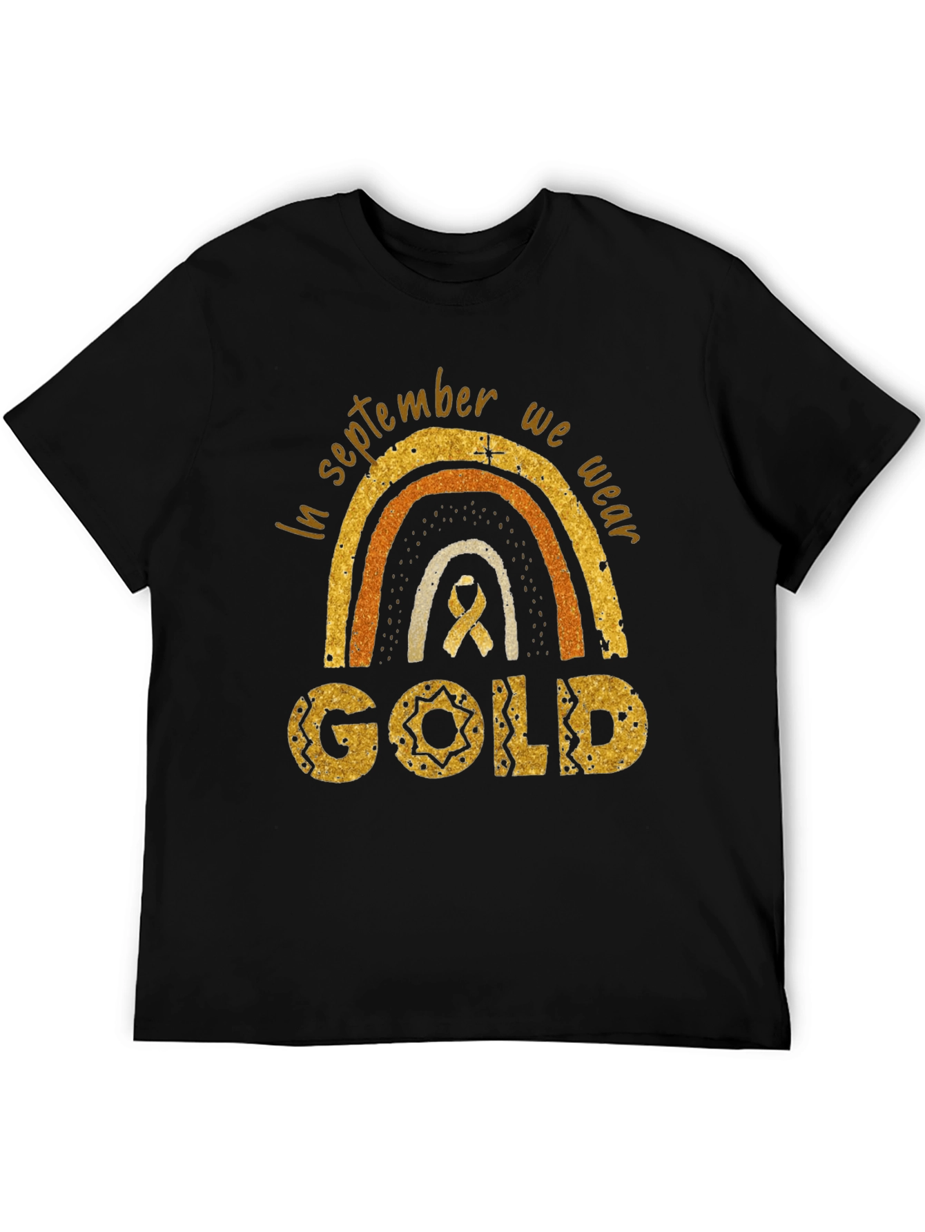 Childhood Cancer Awareness Gold Rainbow T-Shirt
