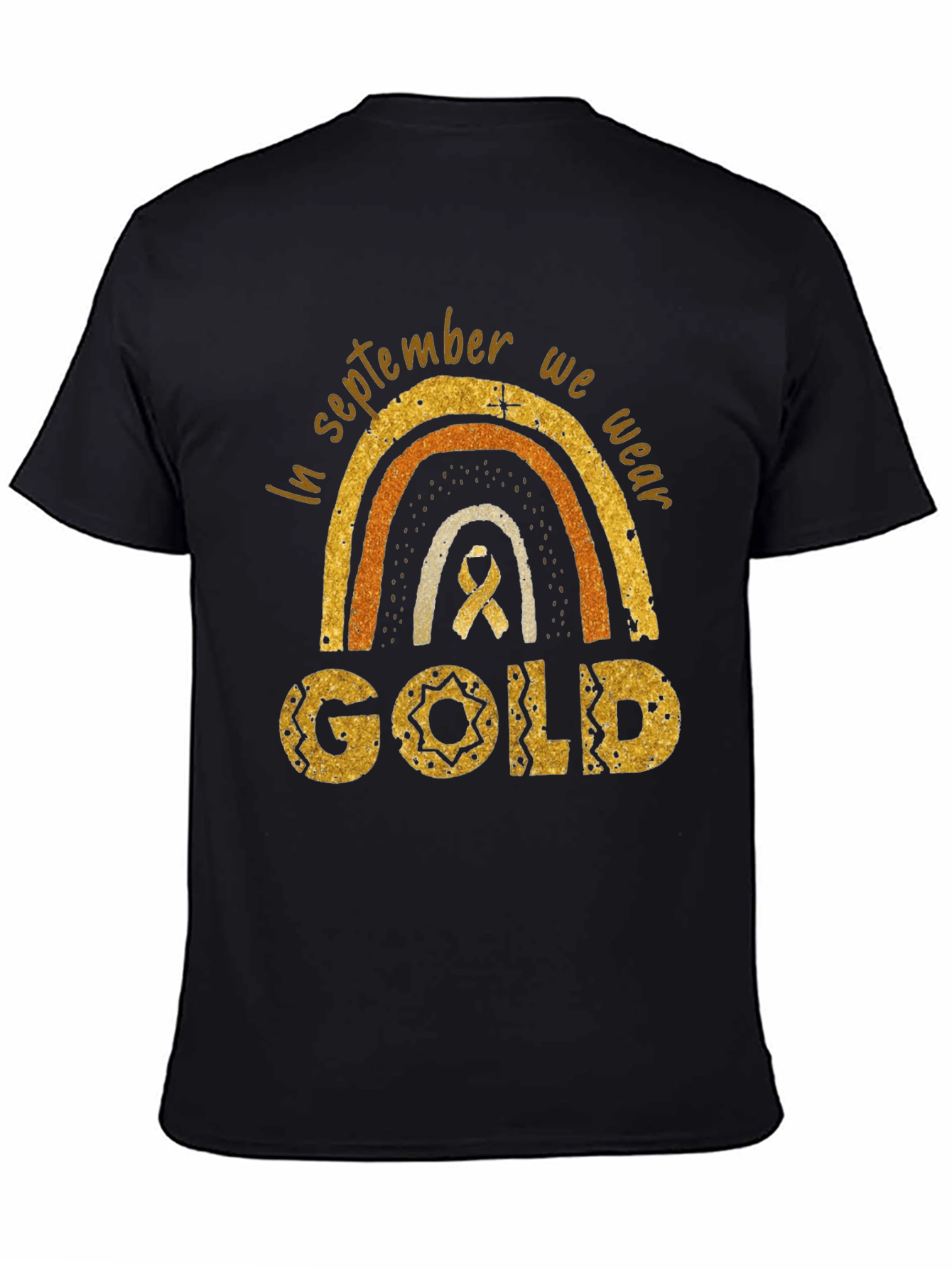 Childhood Cancer Awareness Gold Rainbow T-Shirt