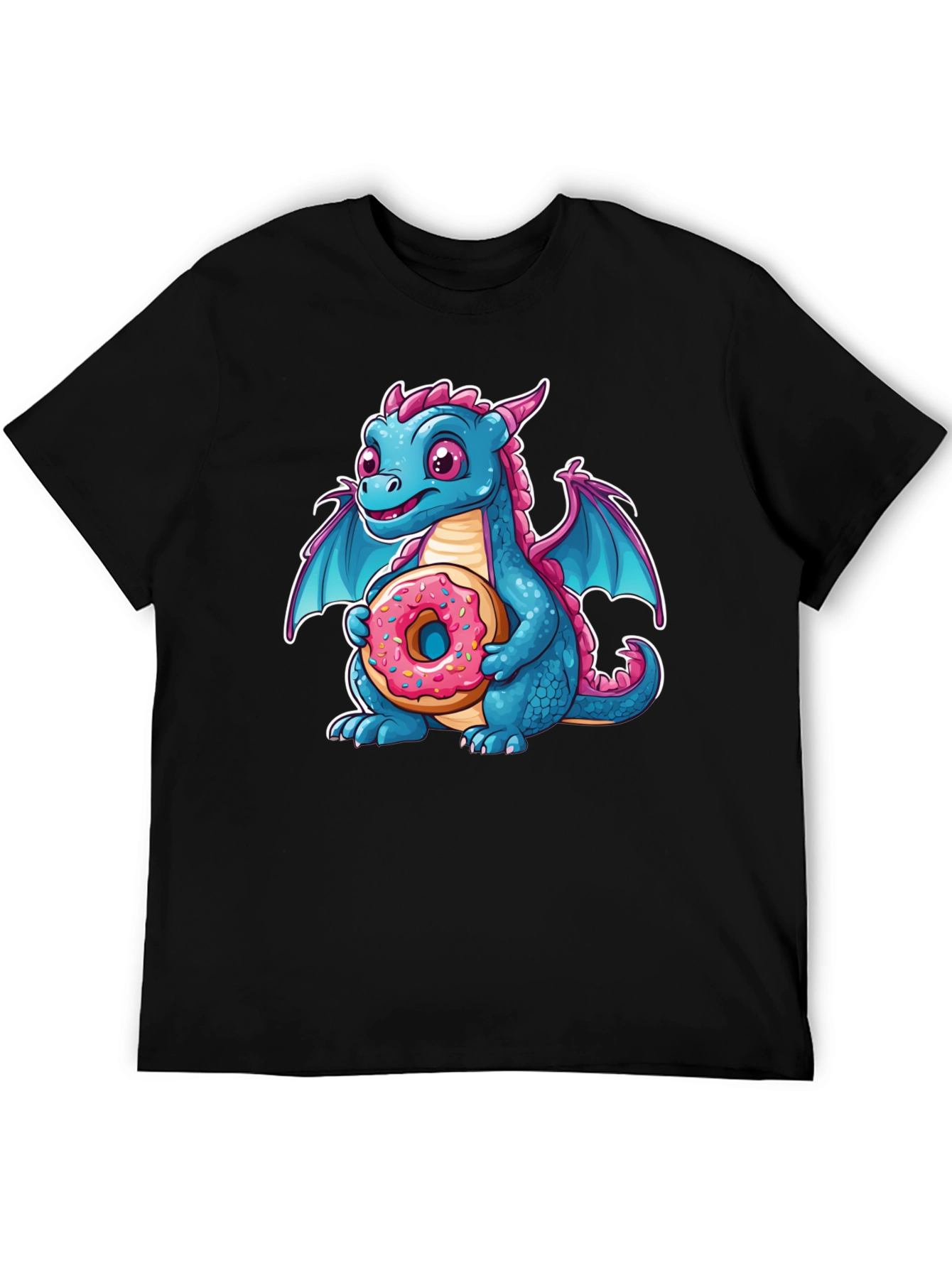 Cute Dragon Donut T-Shirt - Cartoon Graphic Tee