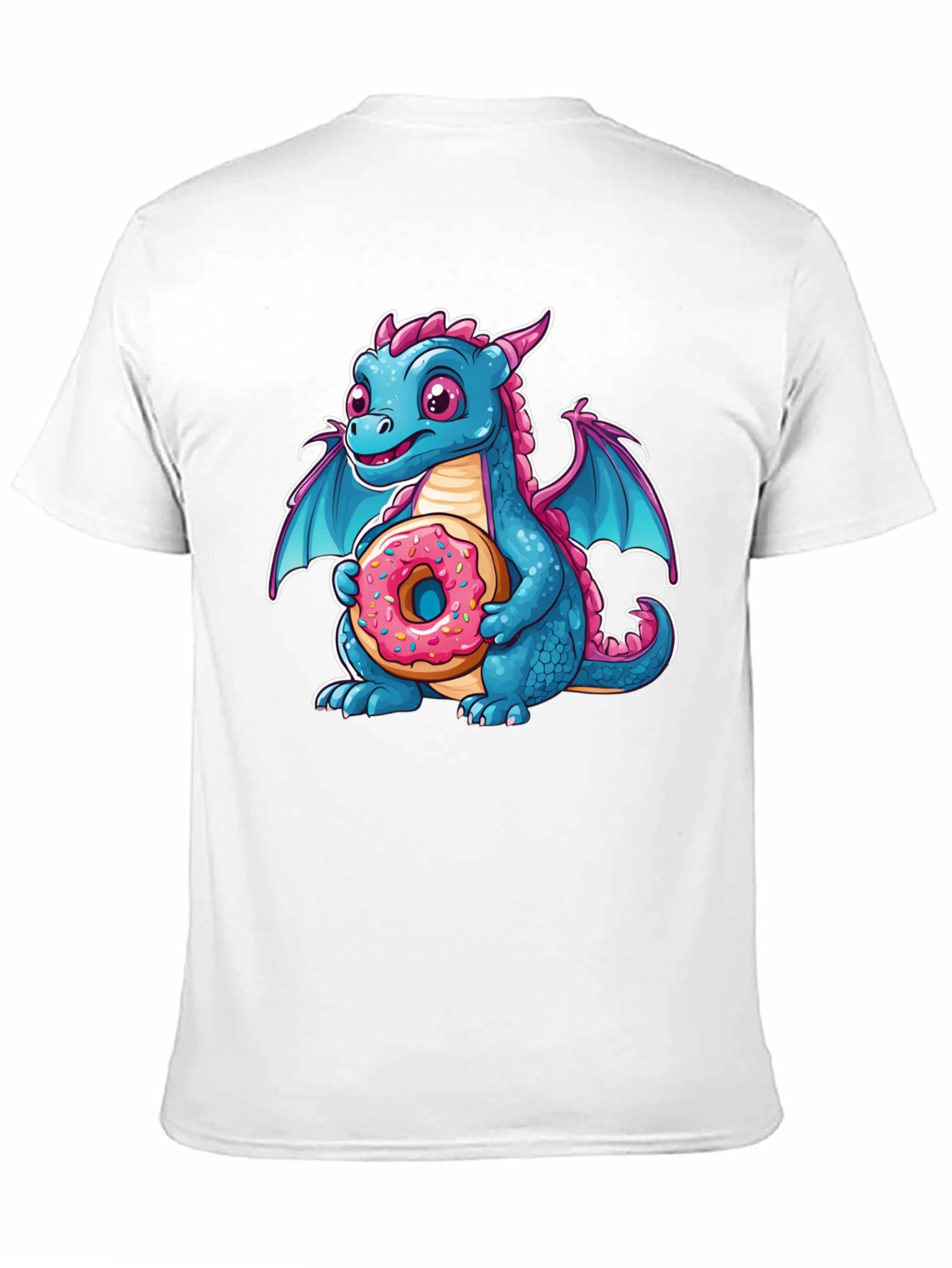 Cute Dragon Donut T-Shirt - Cartoon Graphic Tee
