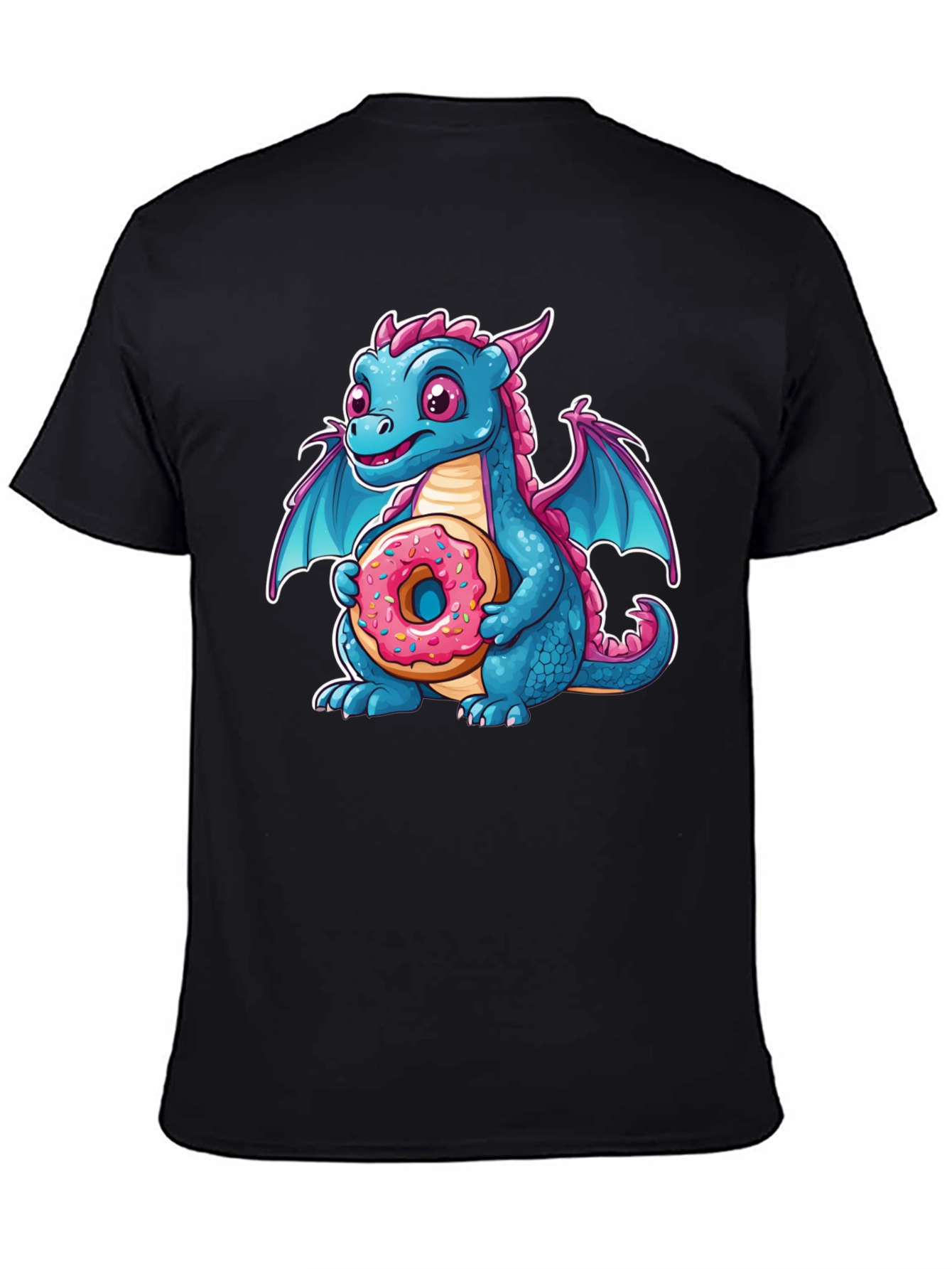 Cute Dragon Donut T-Shirt - Cartoon Graphic Tee