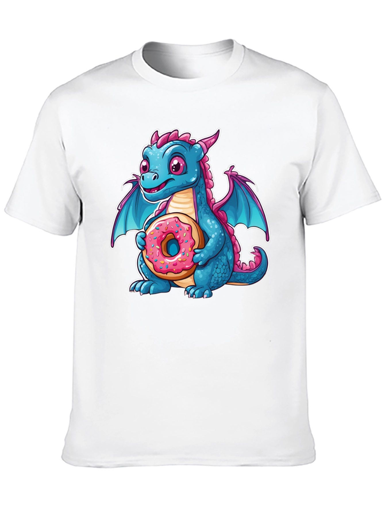 Cute Dragon Donut T-Shirt - Cartoon Graphic Tee