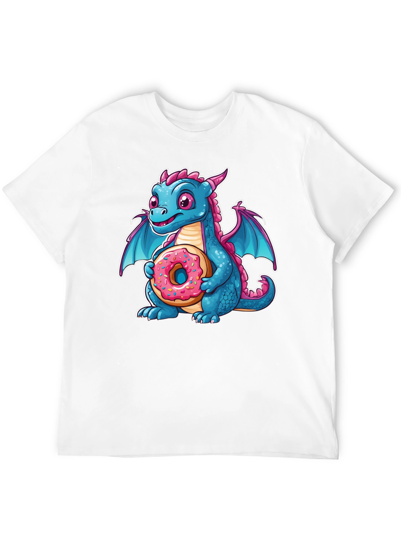 Cute Dragon Donut T-Shirt - Cartoon Graphic Tee