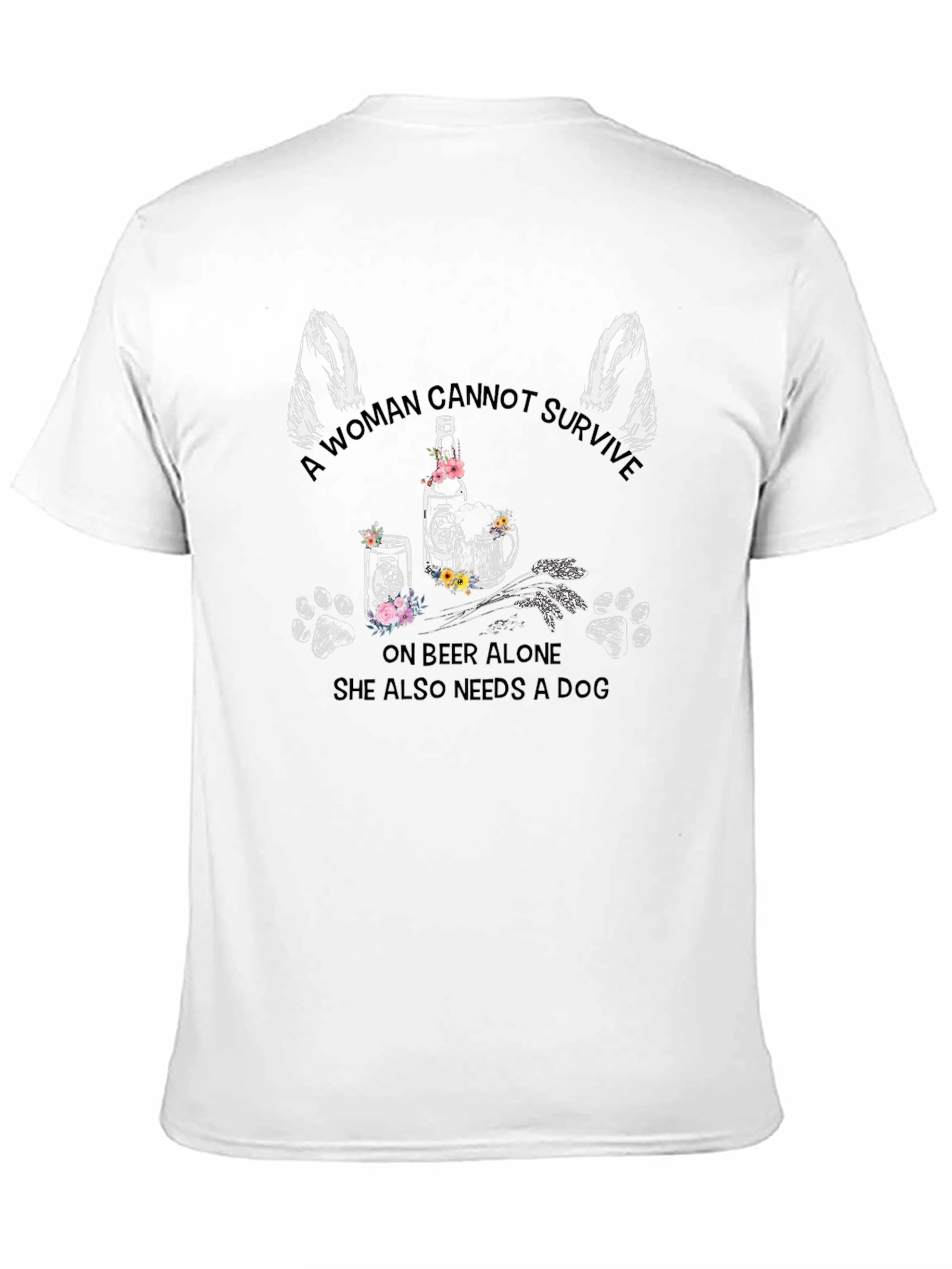 Woman Beer and Dog Graphic Tee