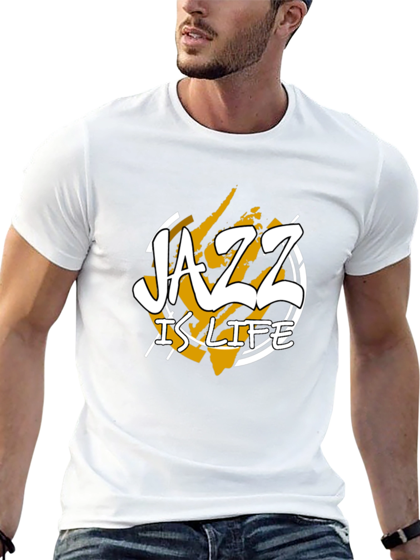 Jazz Is Life Graphic T-Shirt - Black