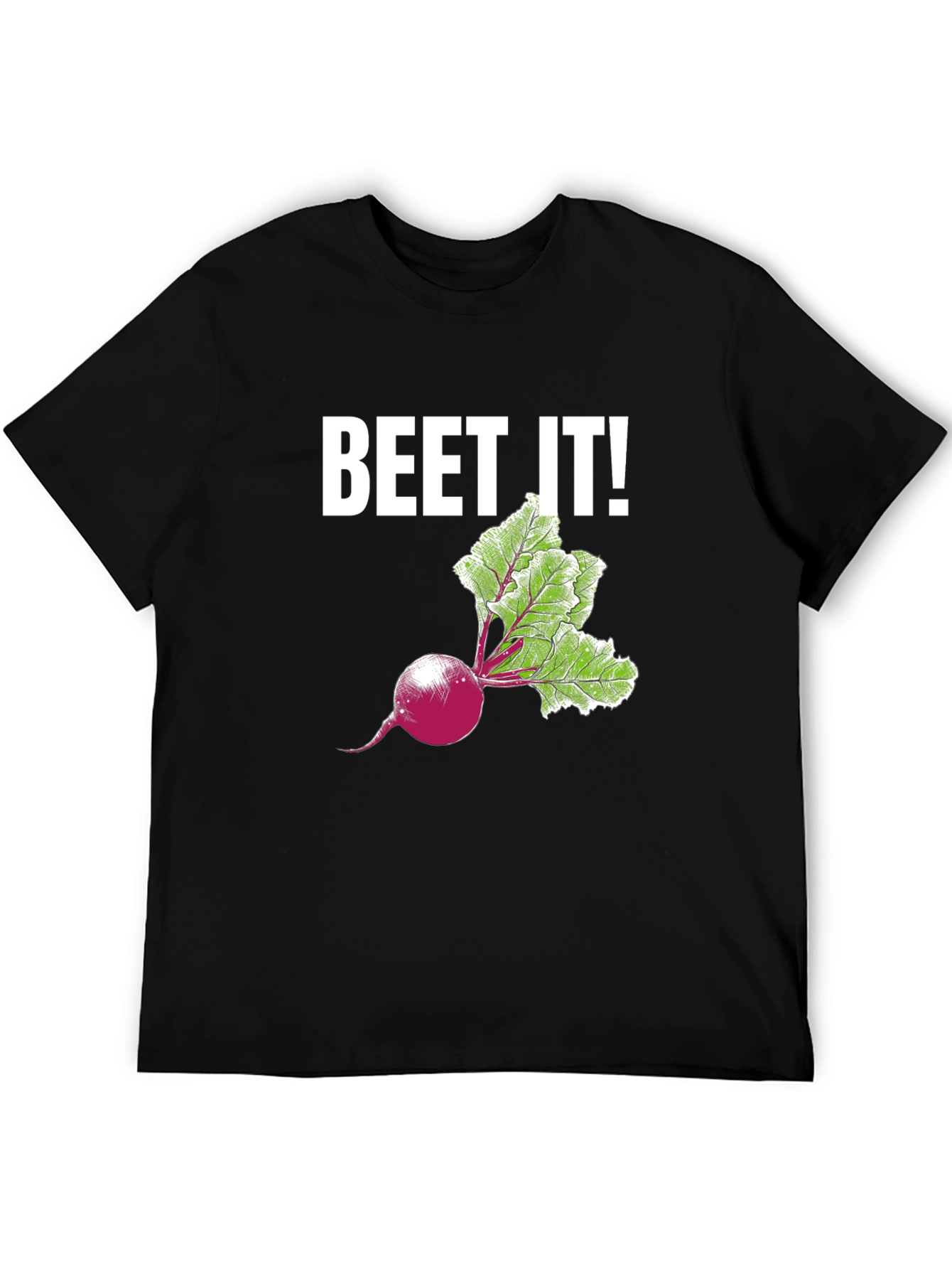 Beet It! Graphic Print T-Shirt - Black Casual Tee