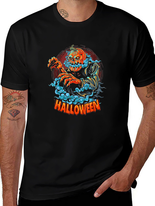 Halloween Pumpkin Head Zombie Graphic Tee