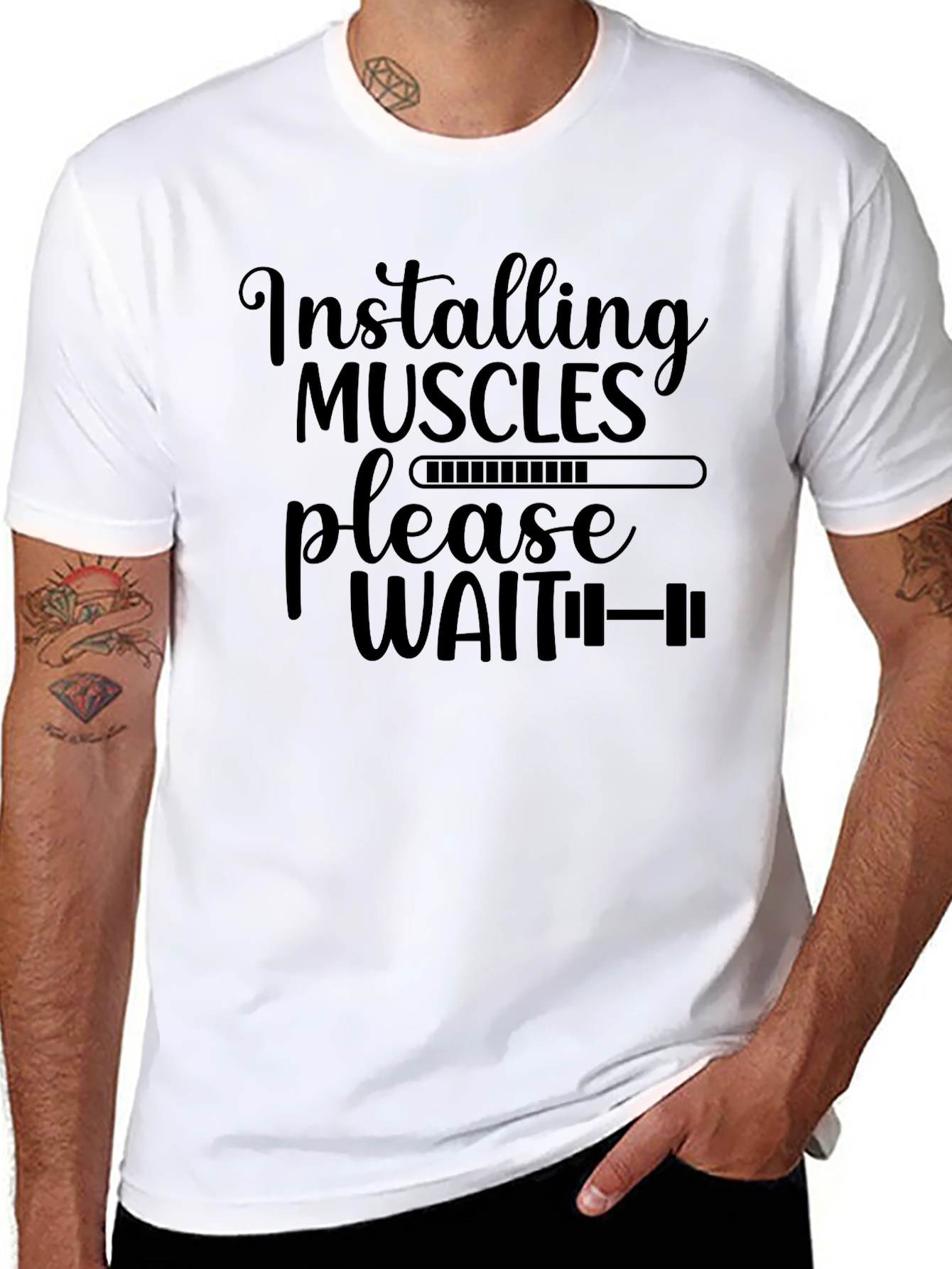 Installing Muscles Funny Workout Shirt