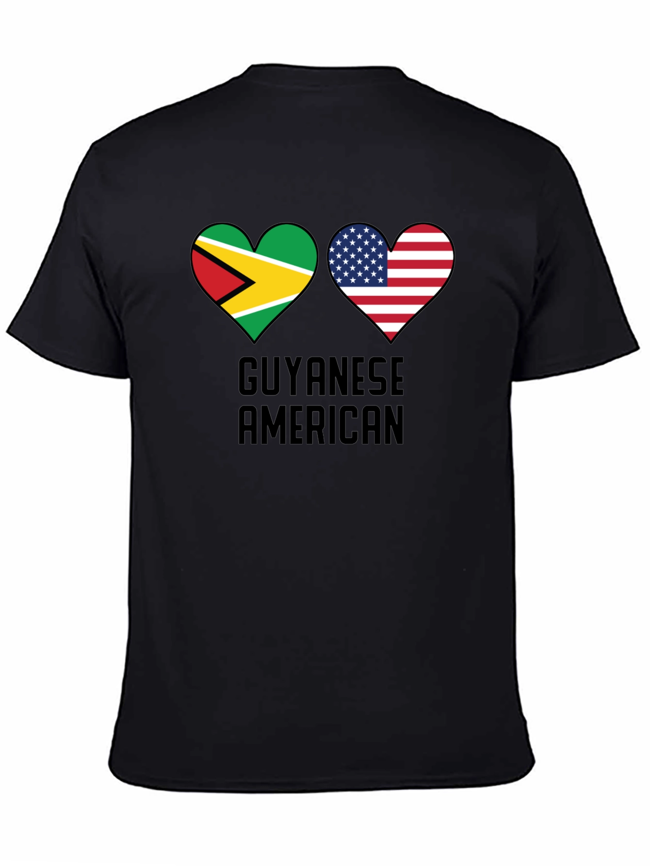 Guyanese American Flag Heart T-Shirt