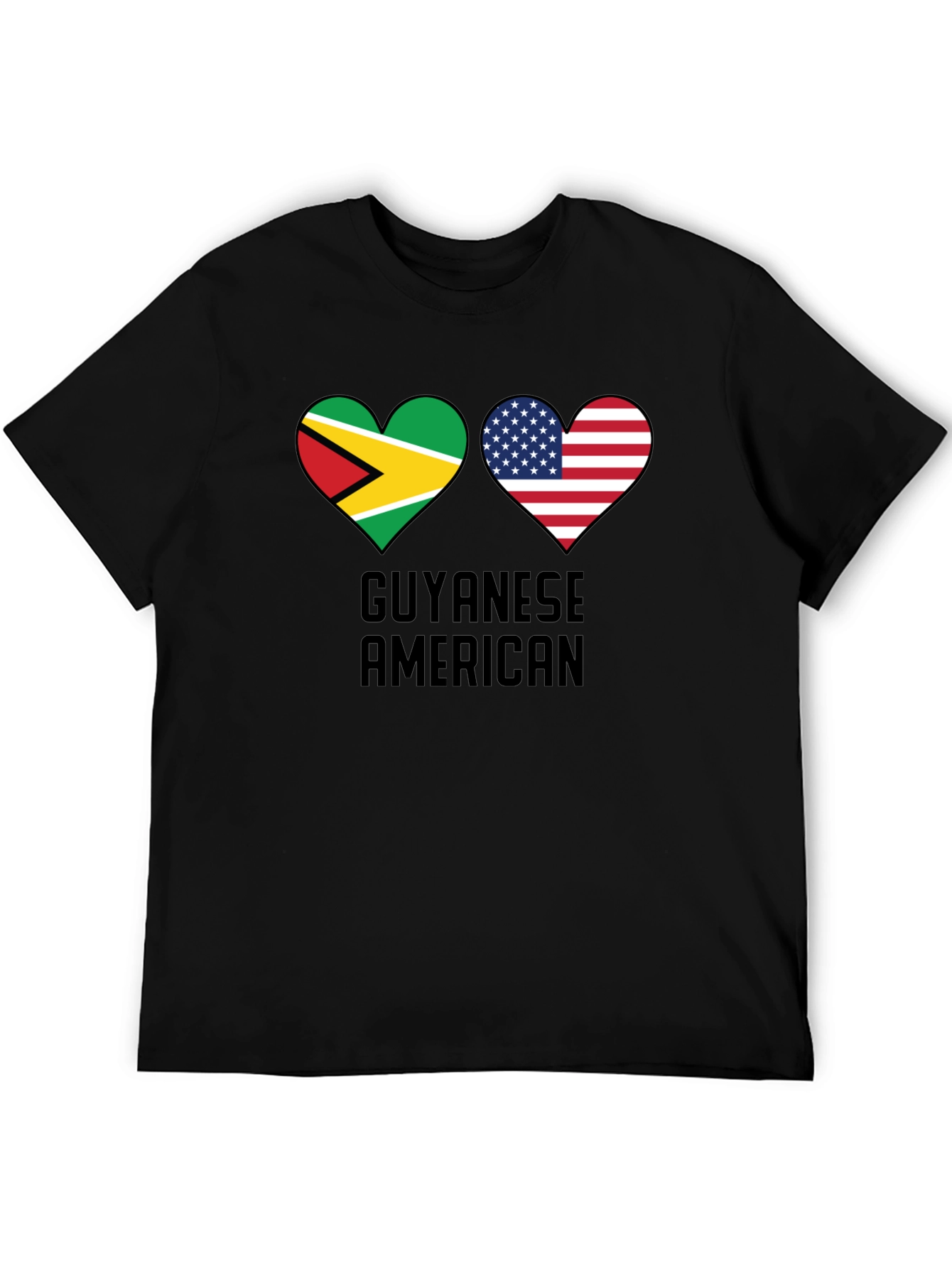 Guyanese American Flag Heart T-Shirt