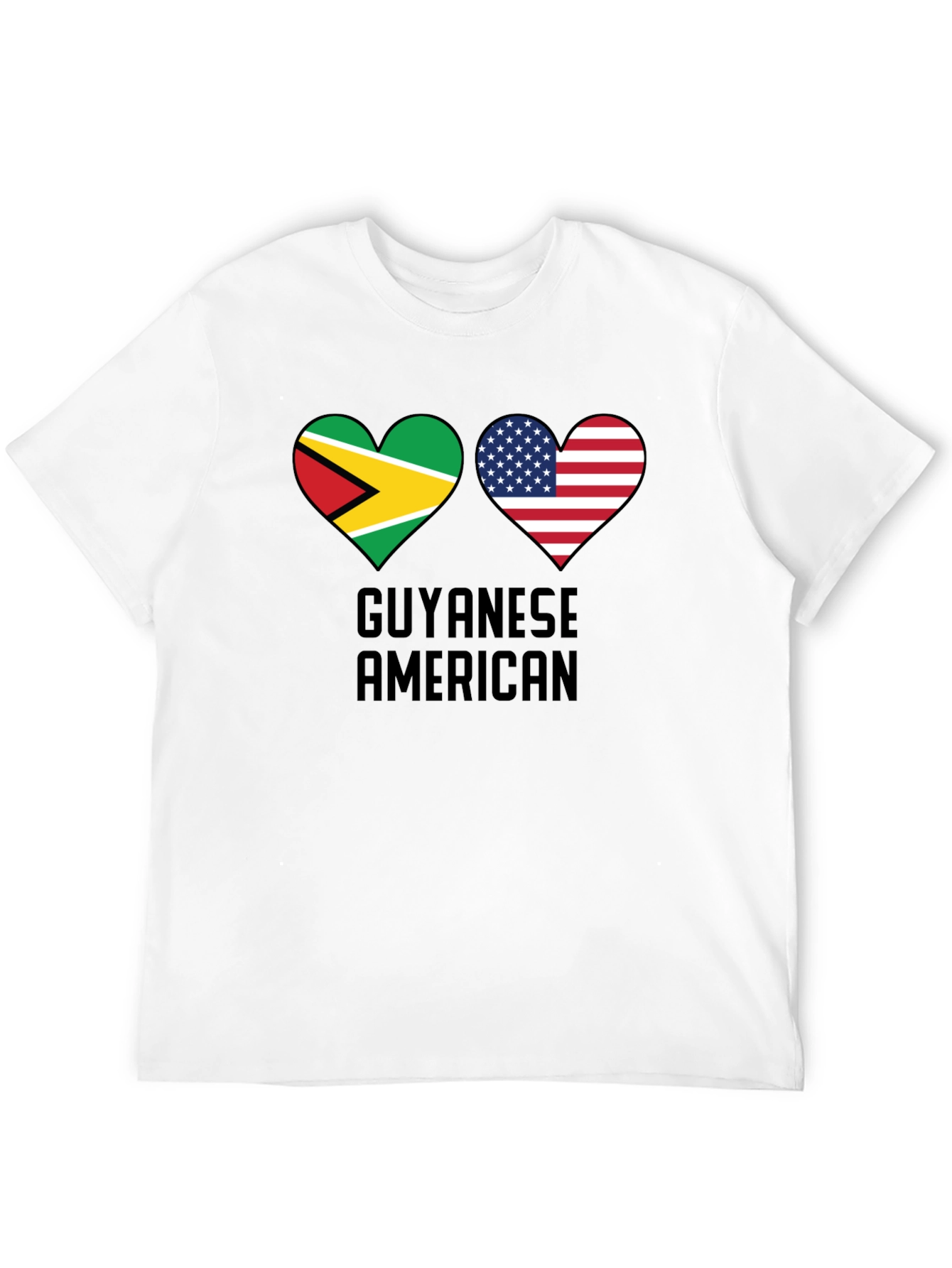 Guyanese American Flag Heart T-Shirt
