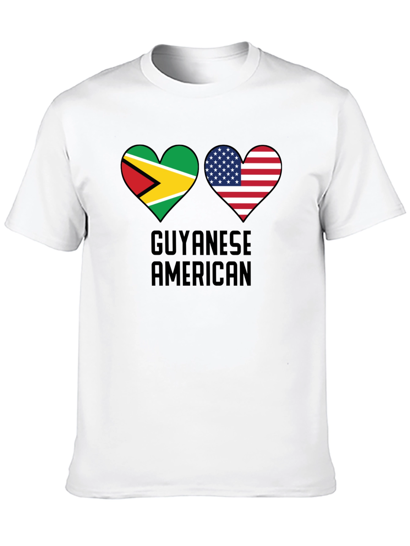 Guyanese American Flag Heart T-Shirt