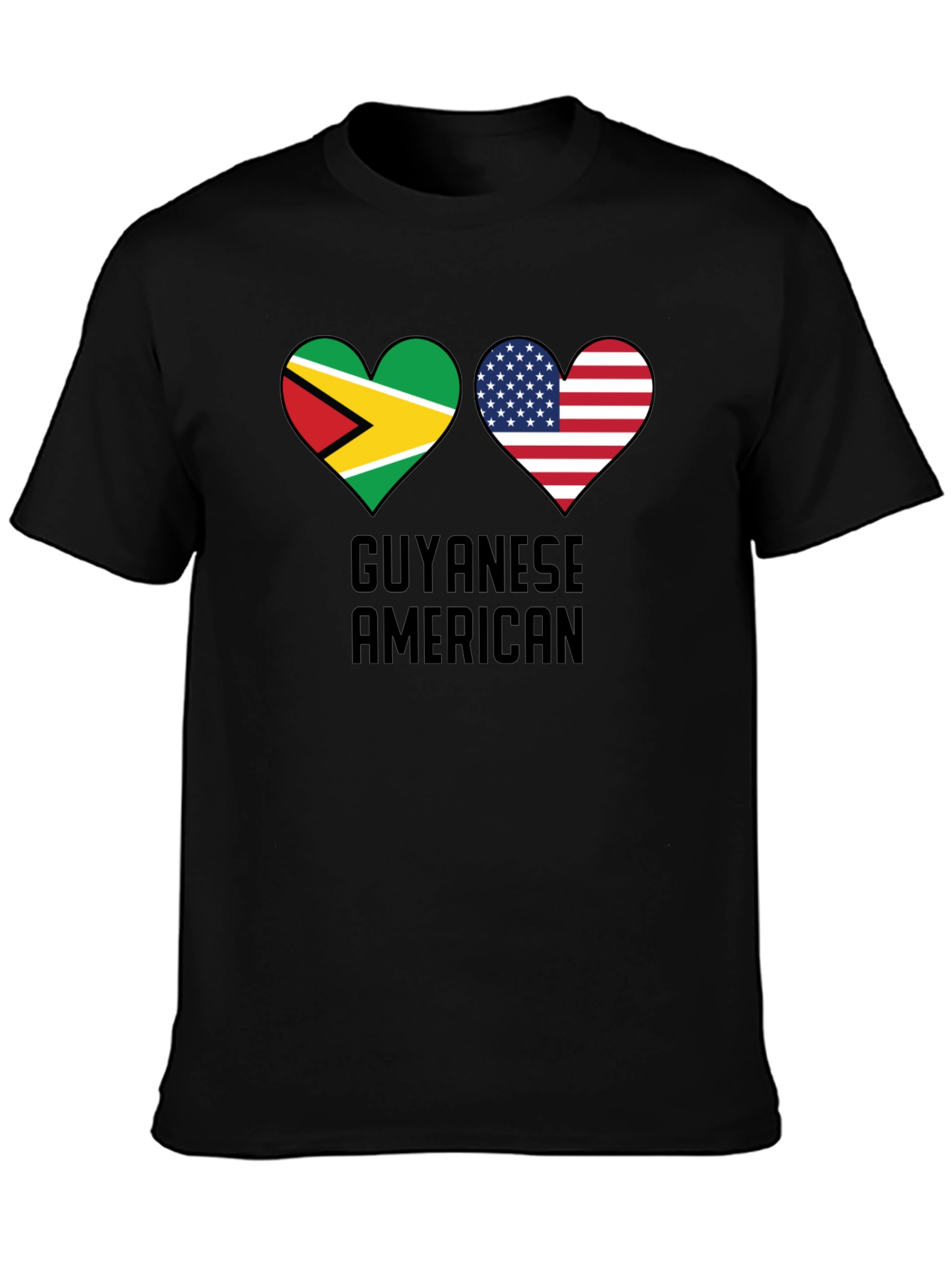 Guyanese American Flag Heart T-Shirt