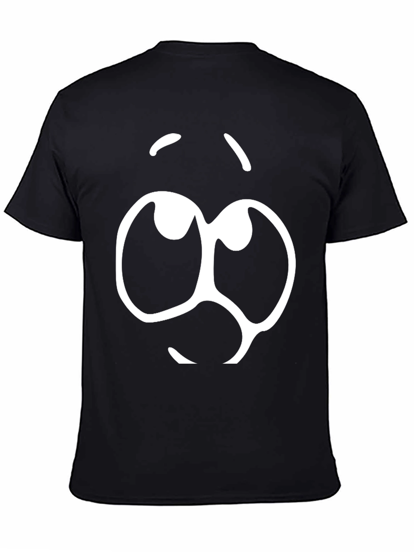 Cartoon Face Graphic Black T-Shirt
