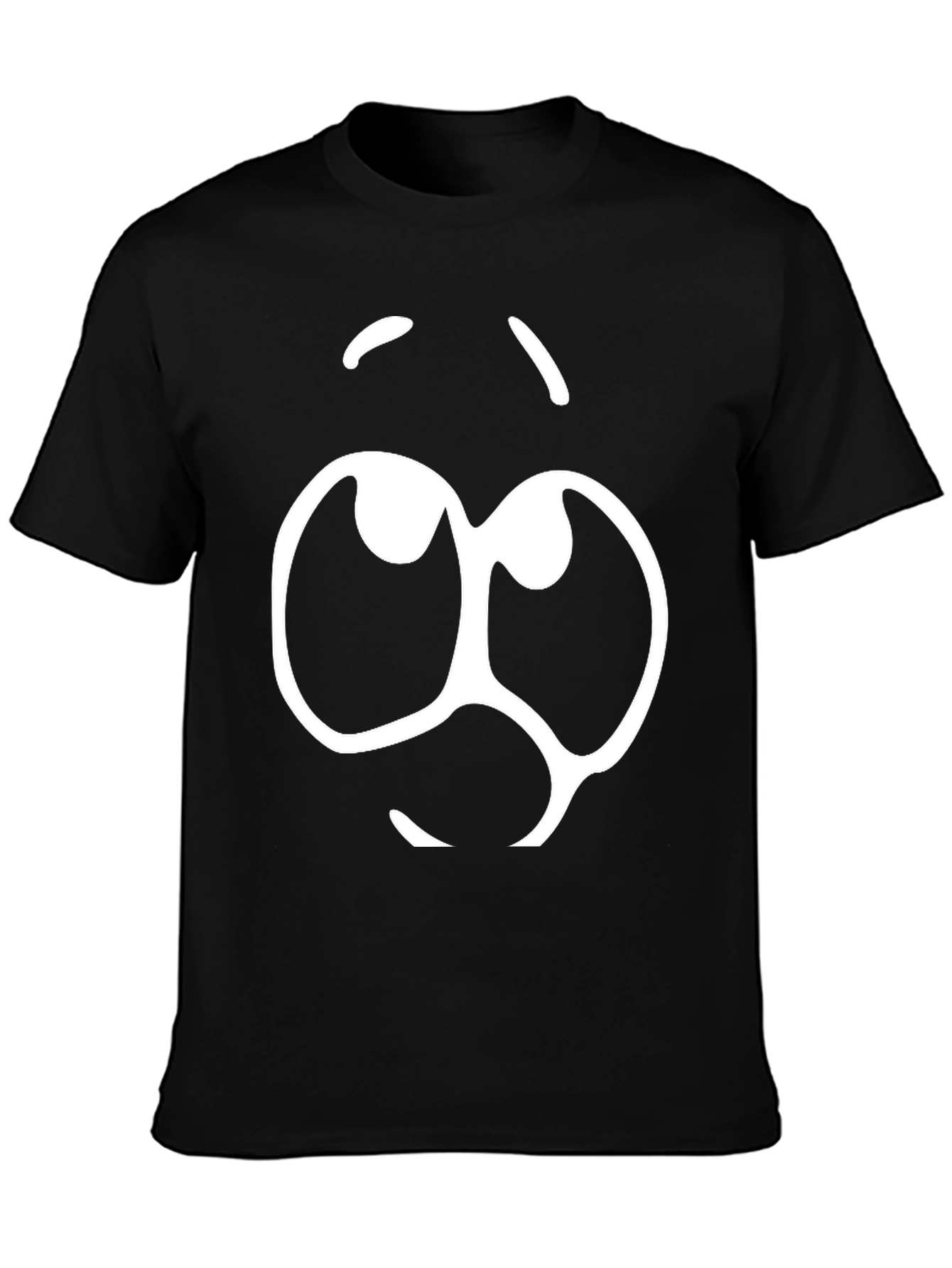 Cartoon Face Graphic Black T-Shirt