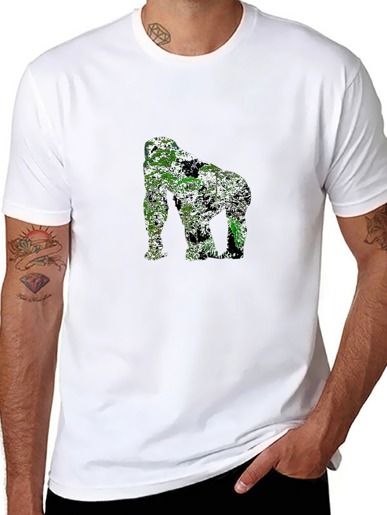 Jungle Gorilla Graphic Tee - Black