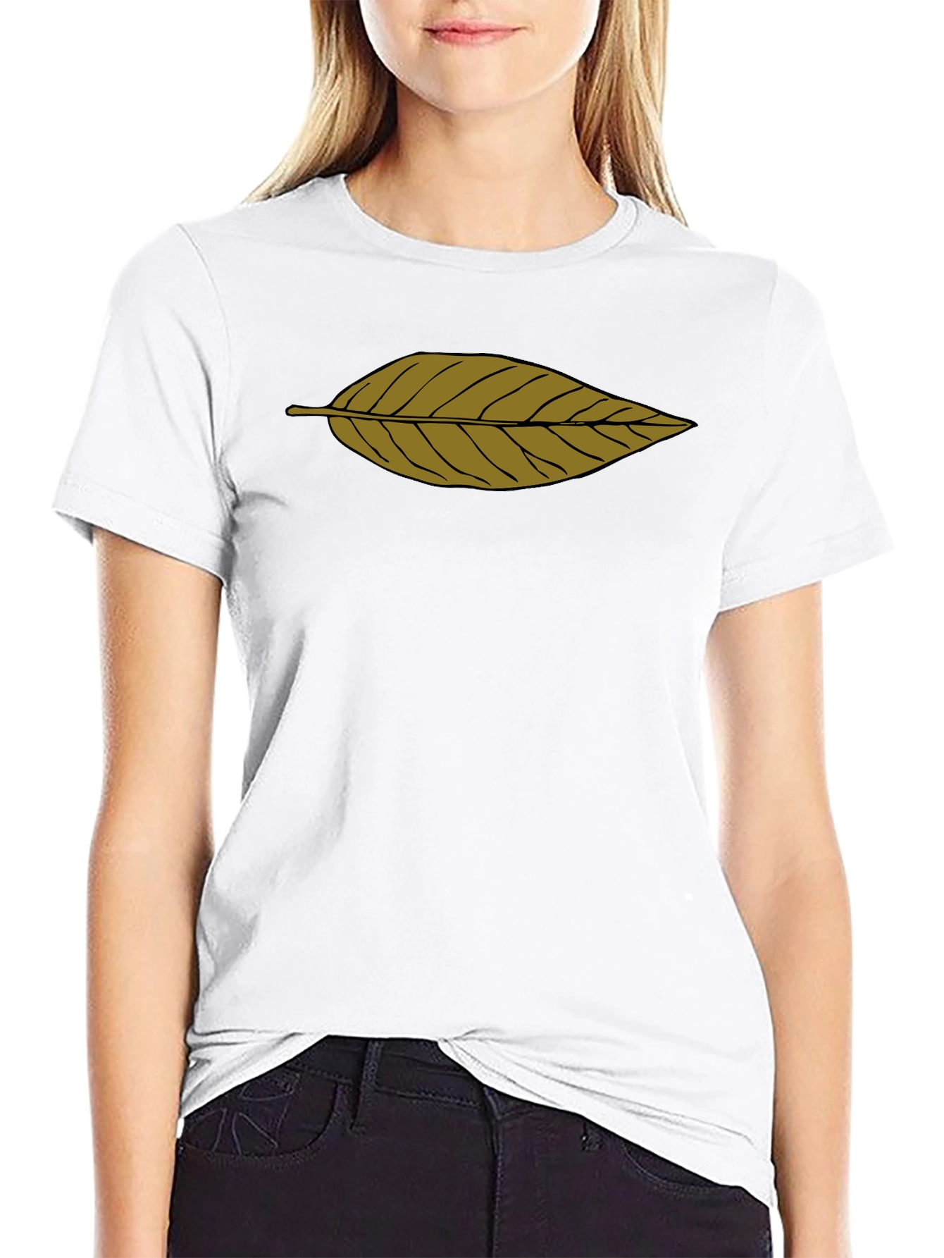 Leaf Print Black T-Shirt - Casual Comfort Style