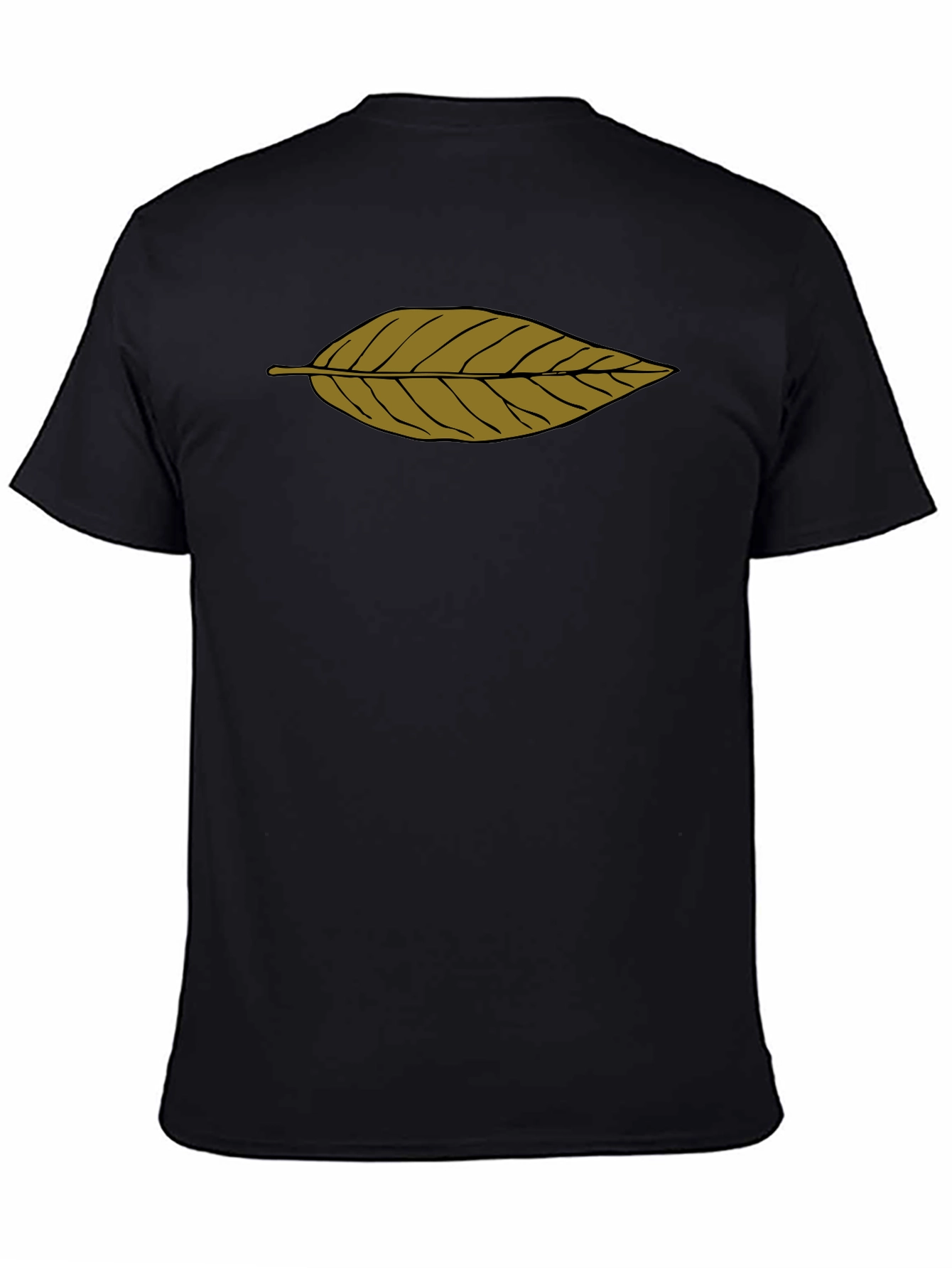 Leaf Print Black T-Shirt - Casual Comfort Style