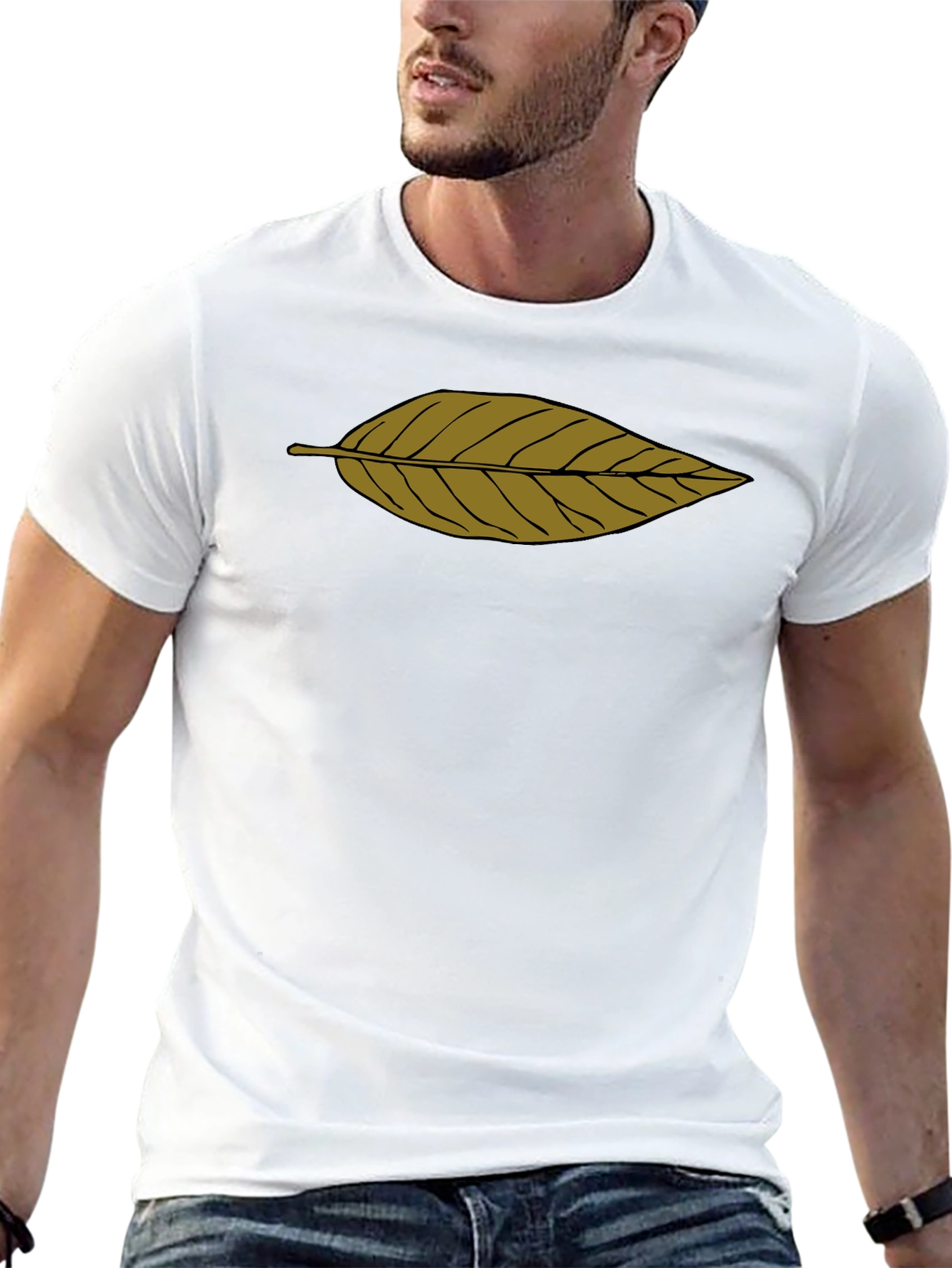 Leaf Print Black T-Shirt - Casual Comfort Style