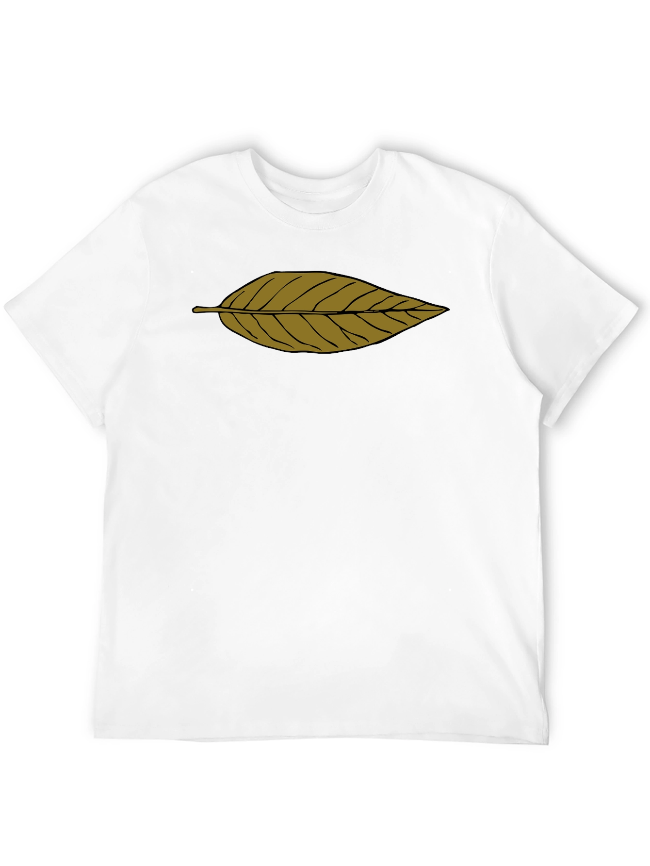 Leaf Print Black T-Shirt - Casual Comfort Style