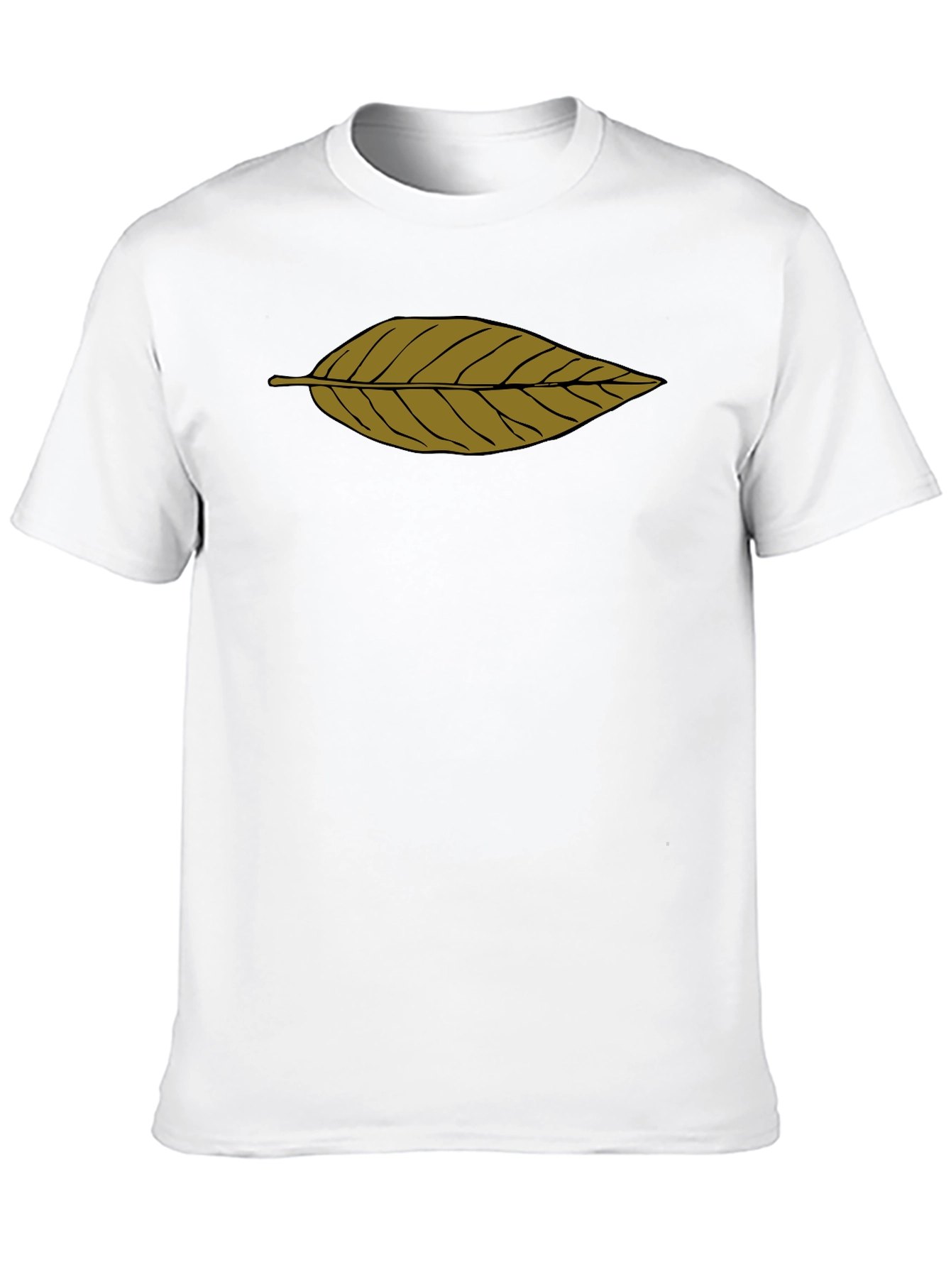 Leaf Print Black T-Shirt - Casual Comfort Style