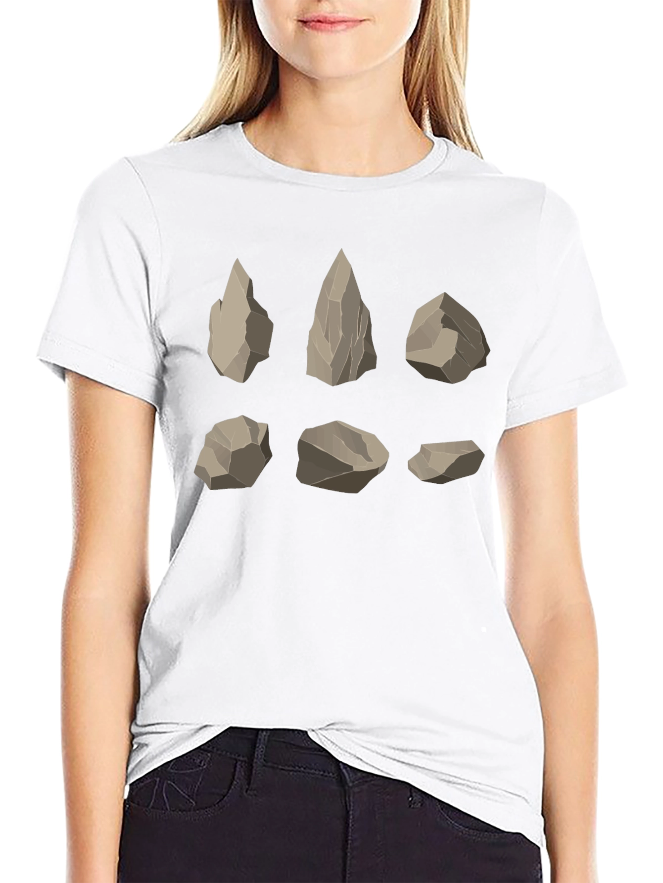 Geometric Rock Formation Graphic Tee - Black