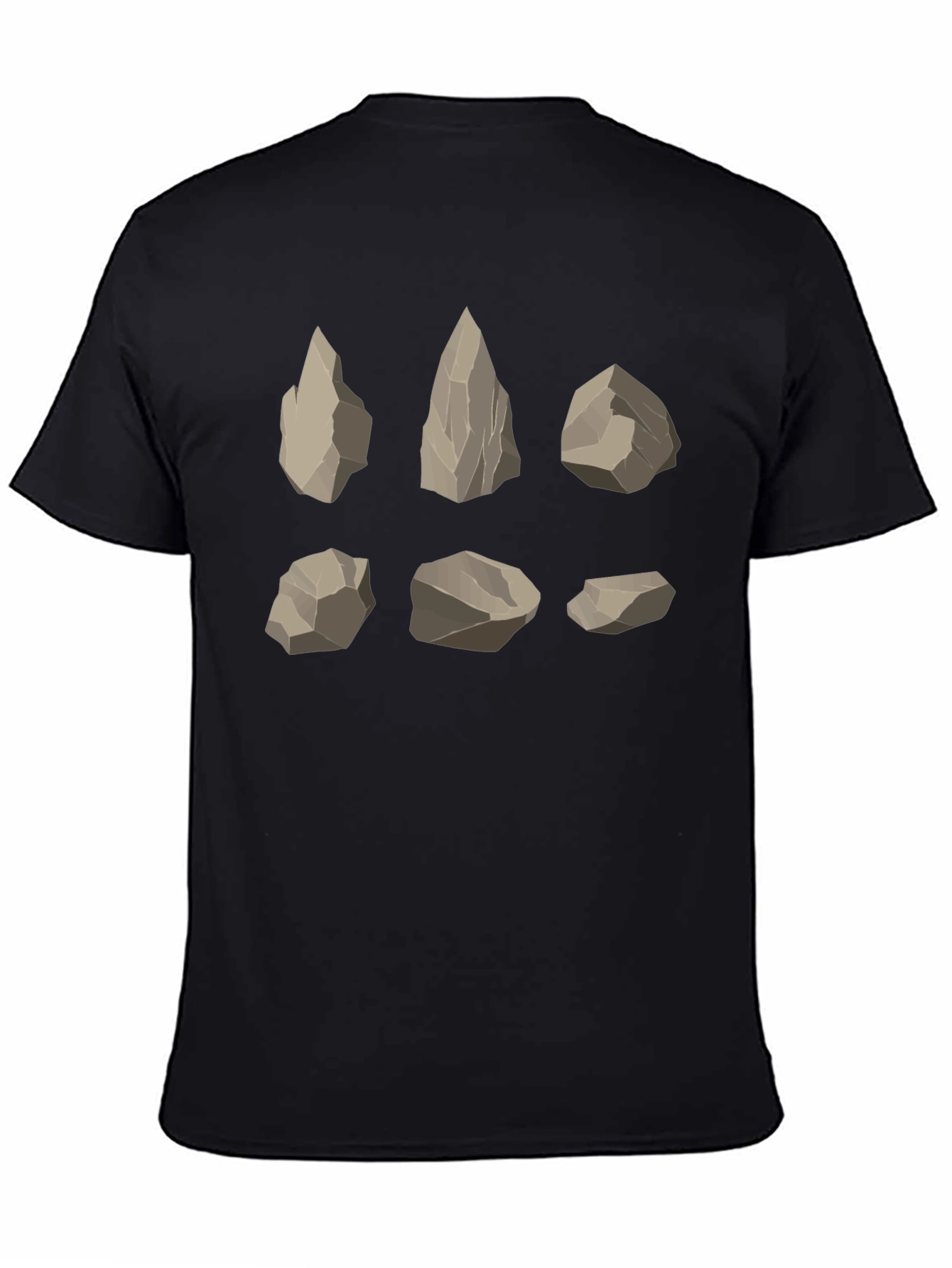 Geometric Rock Formation Graphic Tee - Black