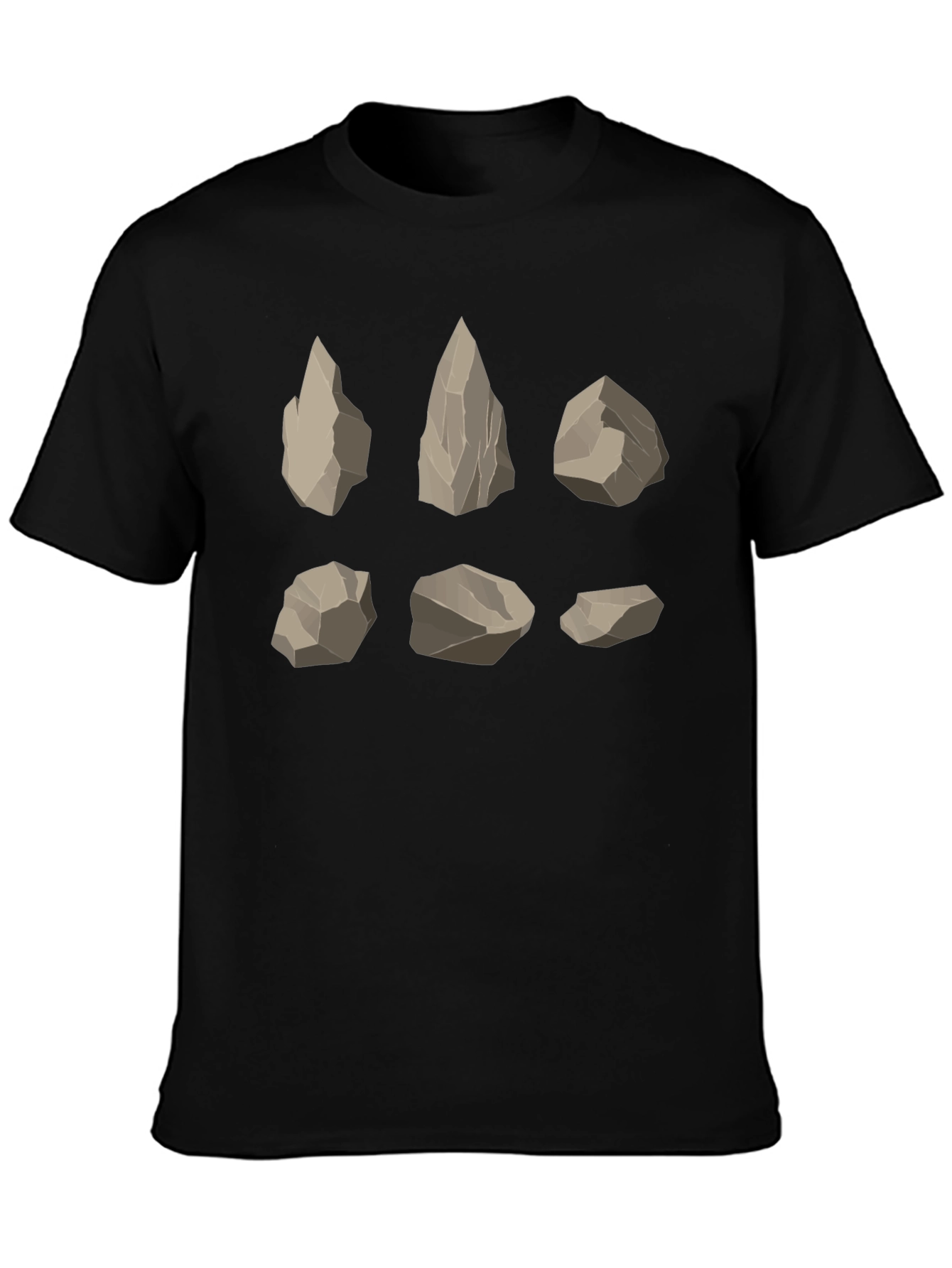 Geometric Rock Formation Graphic Tee - Black