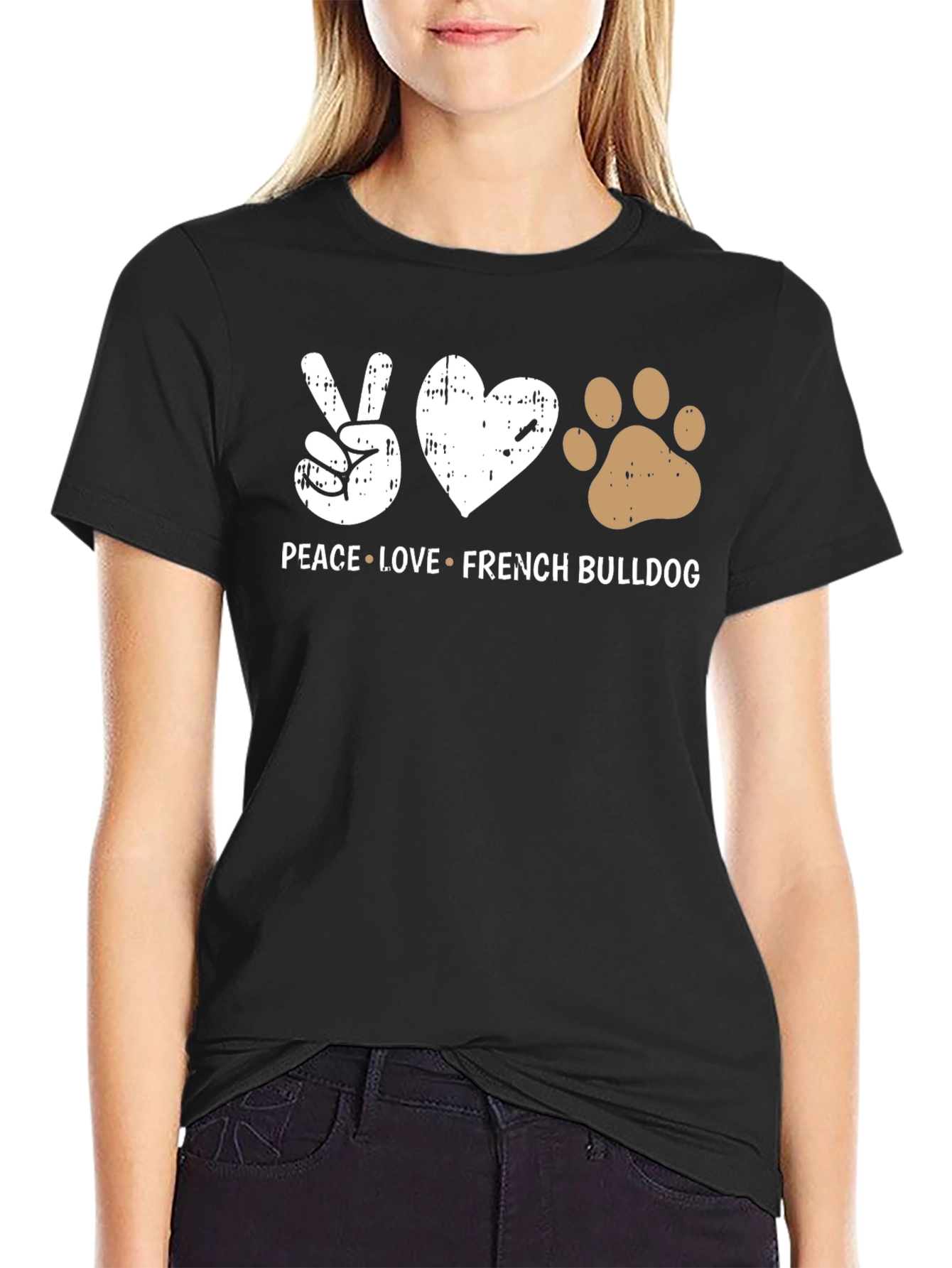 Peace Love French Bulldog T-Shirt