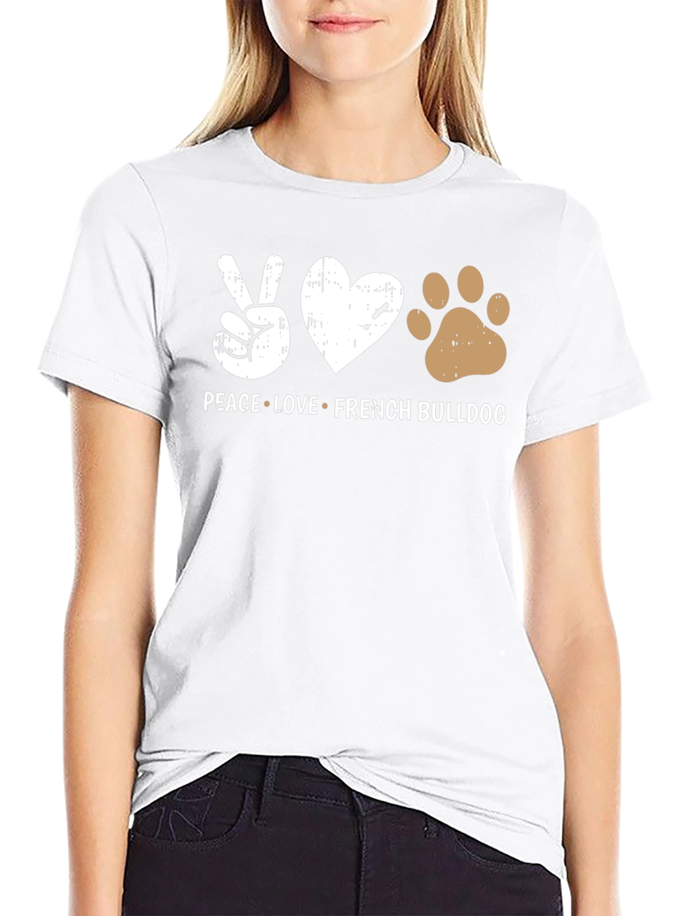 Peace Love French Bulldog T-Shirt