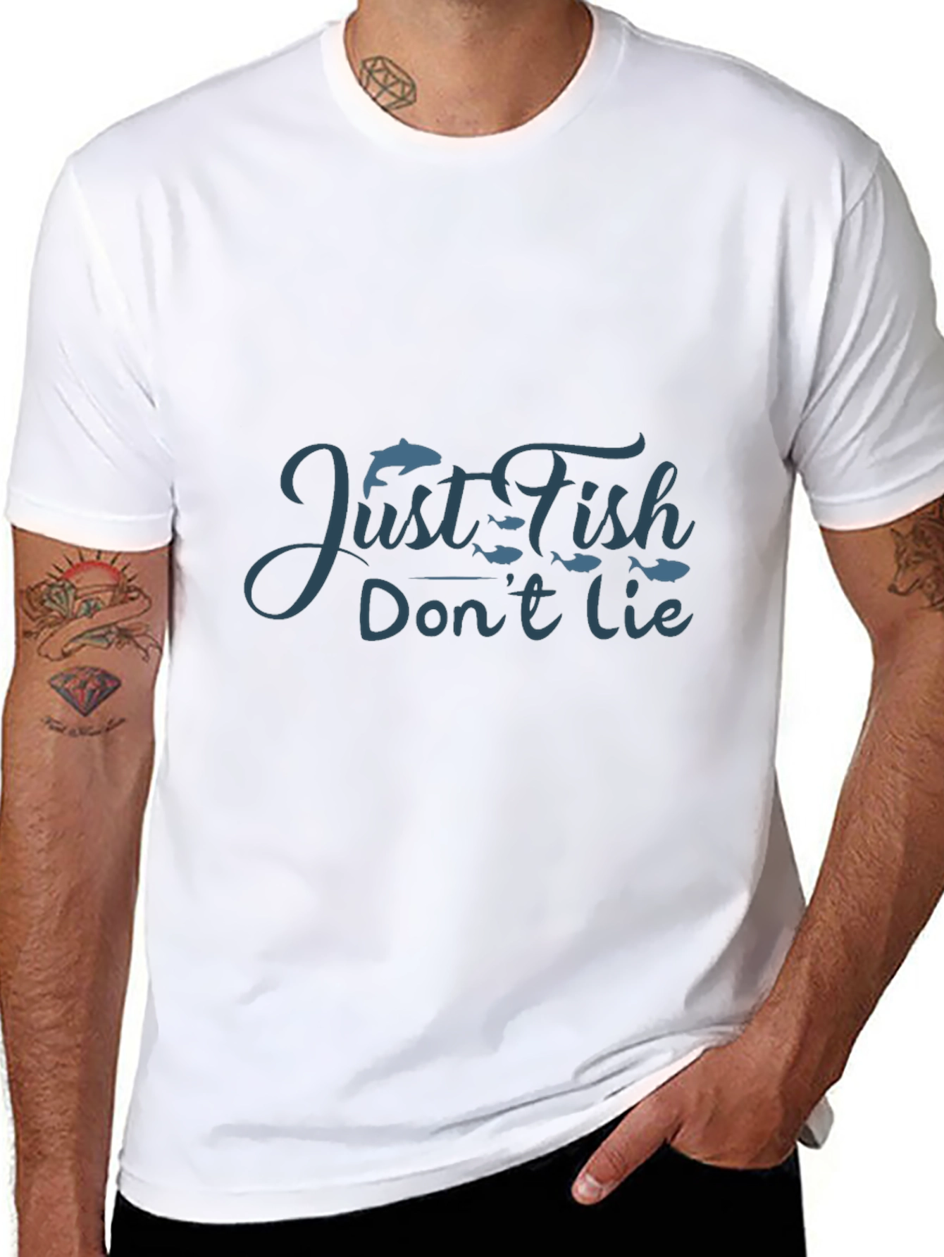 Just Fish Dont Lie Black Tee
