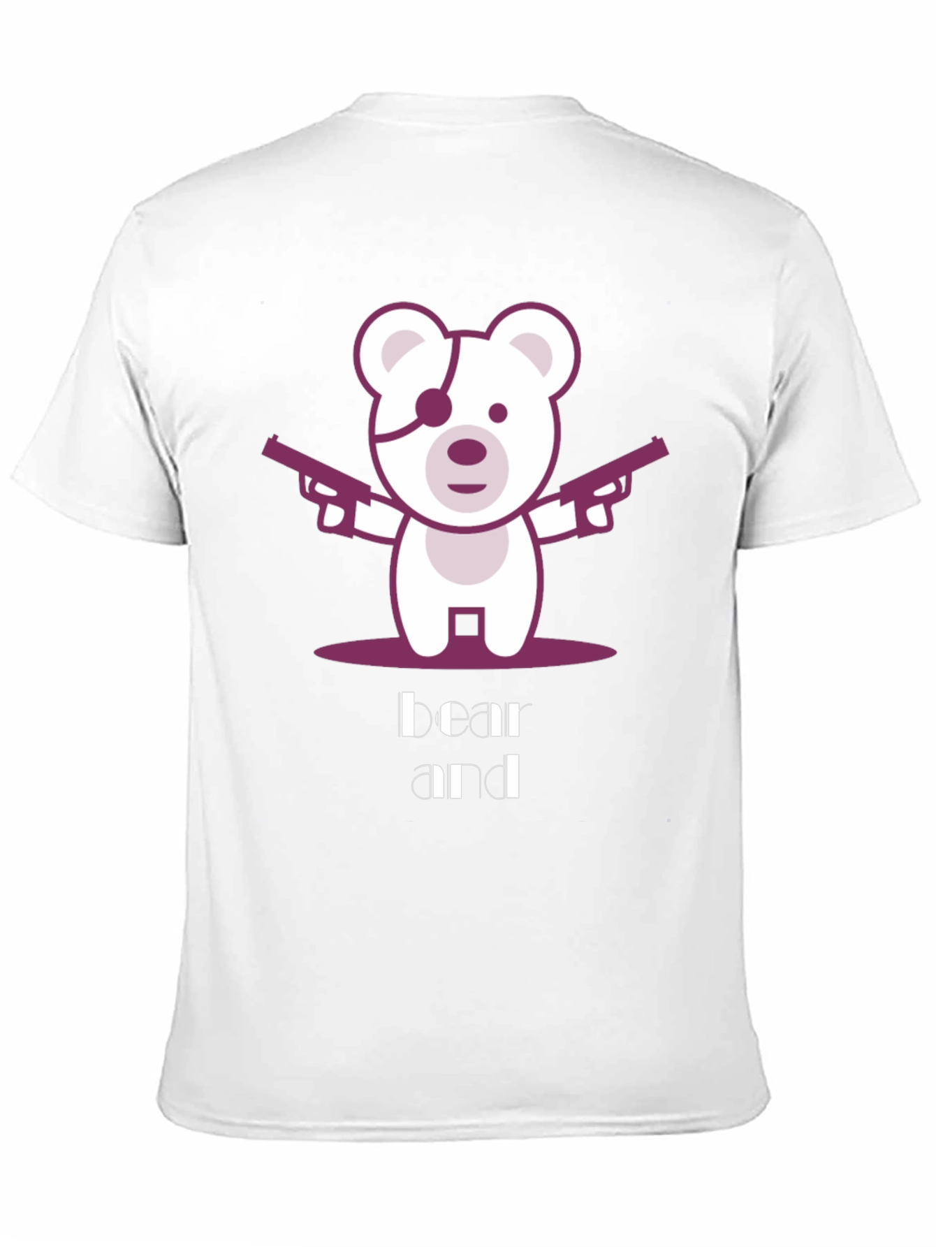 Bear and Guns Graphic Tee - Black Cotton T-Shirt