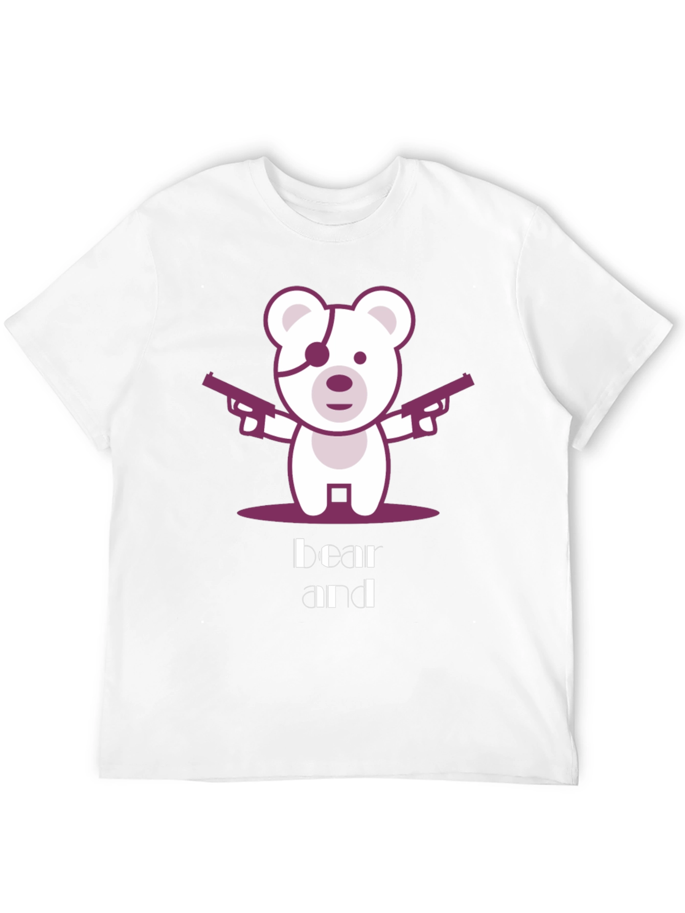 Bear and Guns Graphic Tee - Black Cotton T-Shirt