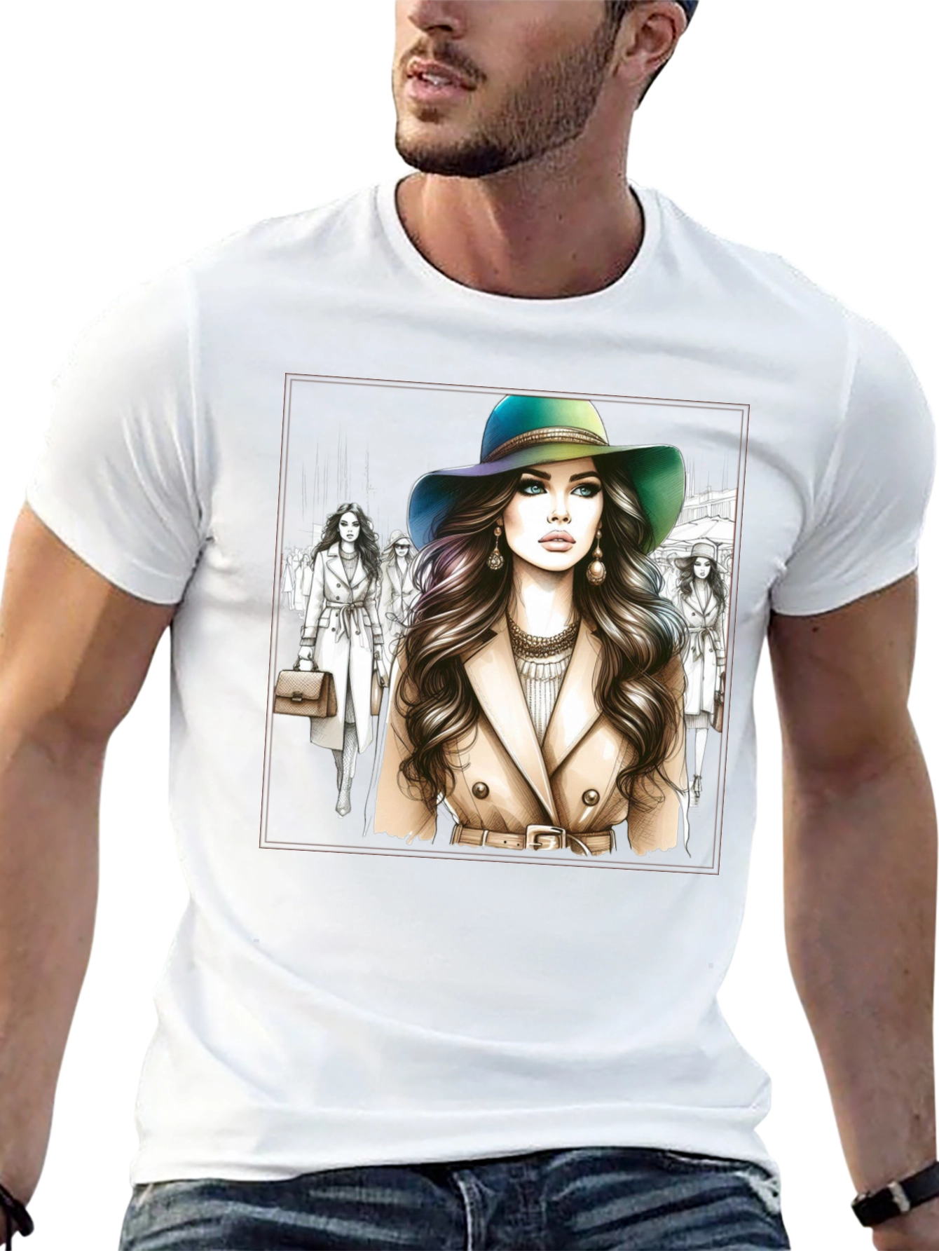 Stylish Woman Graphic Tee - Fashion Forward Design