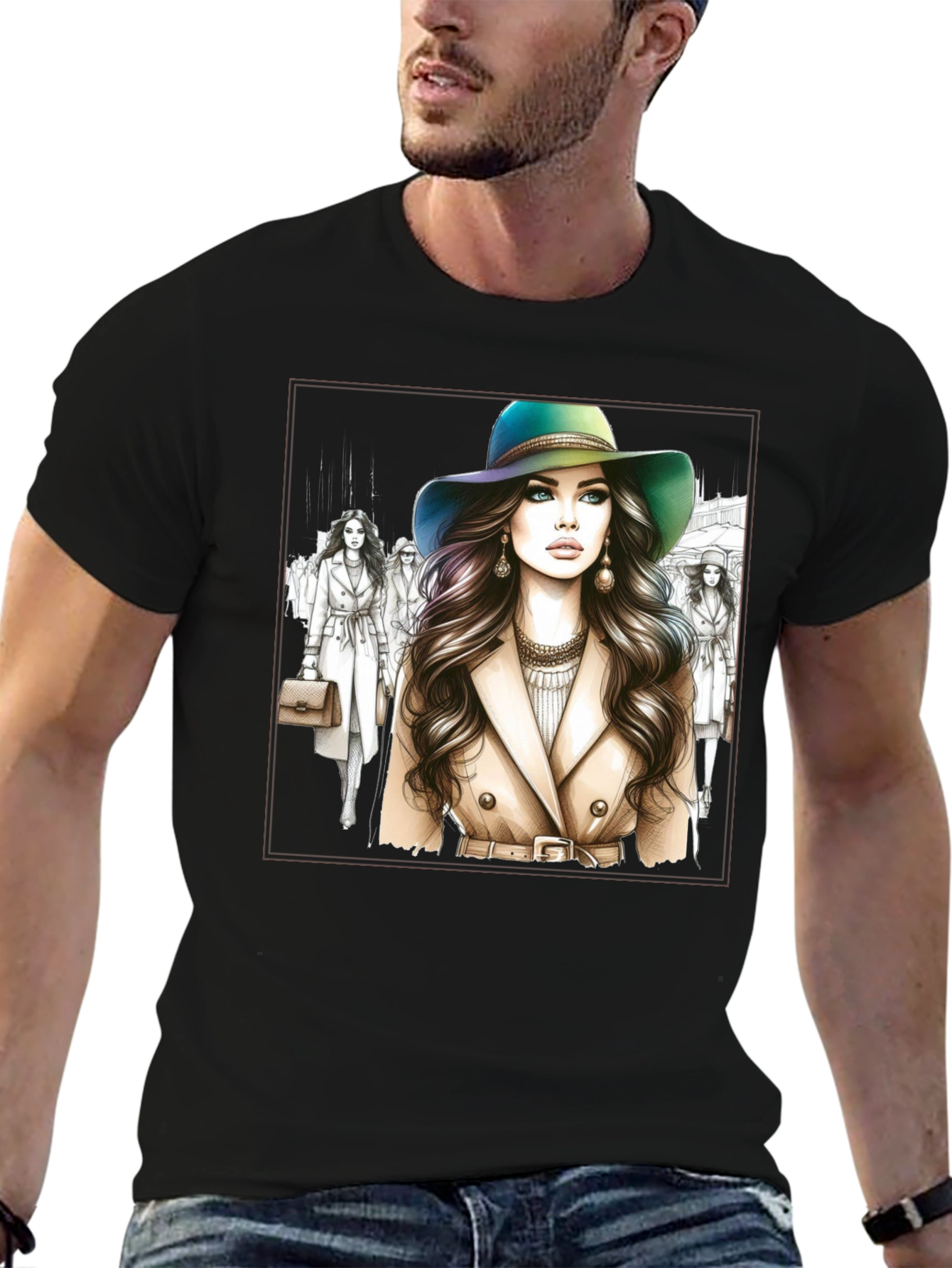 Stylish Woman Graphic Tee - Fashion Forward Design