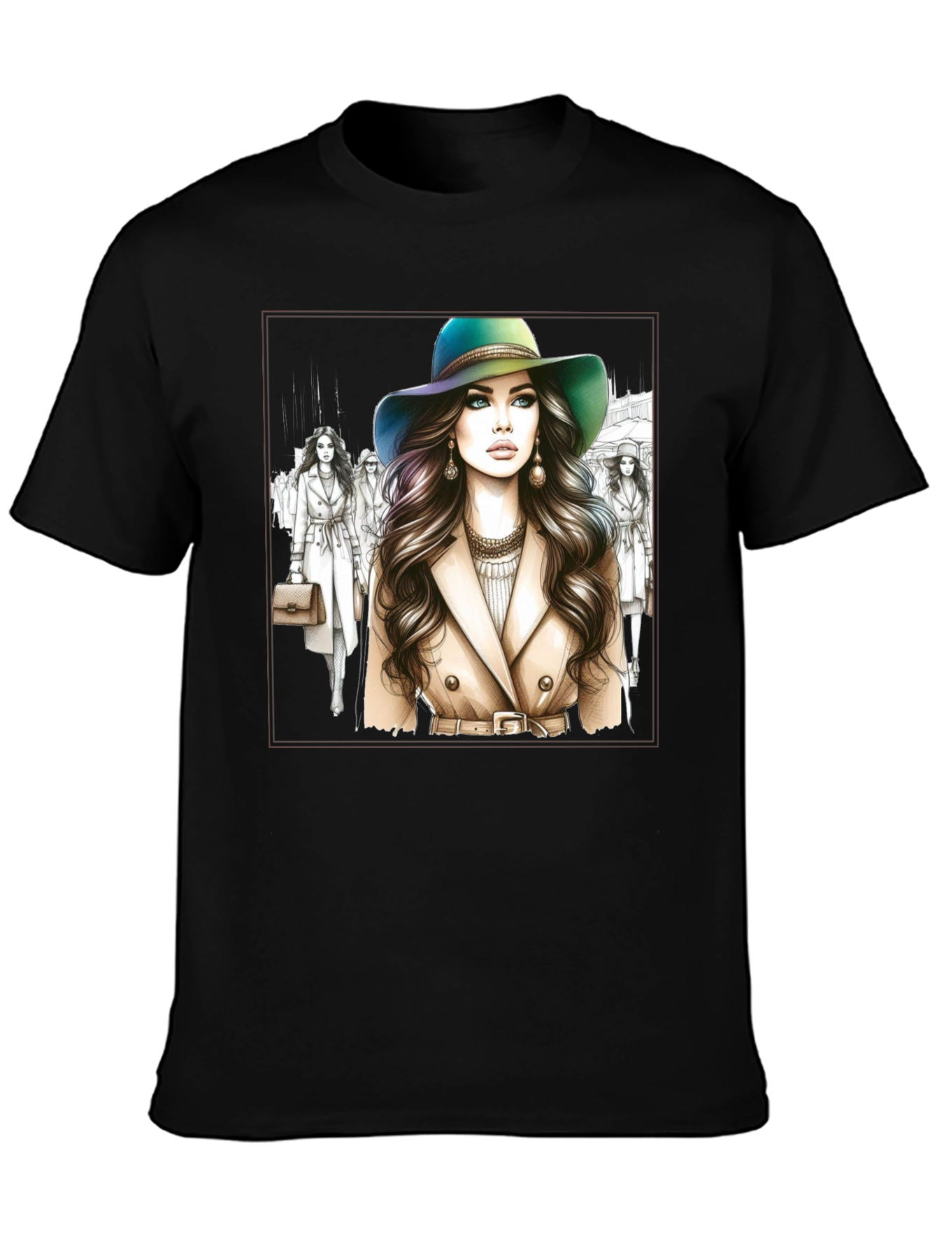 Stylish Woman Graphic Tee - Fashion Forward Design