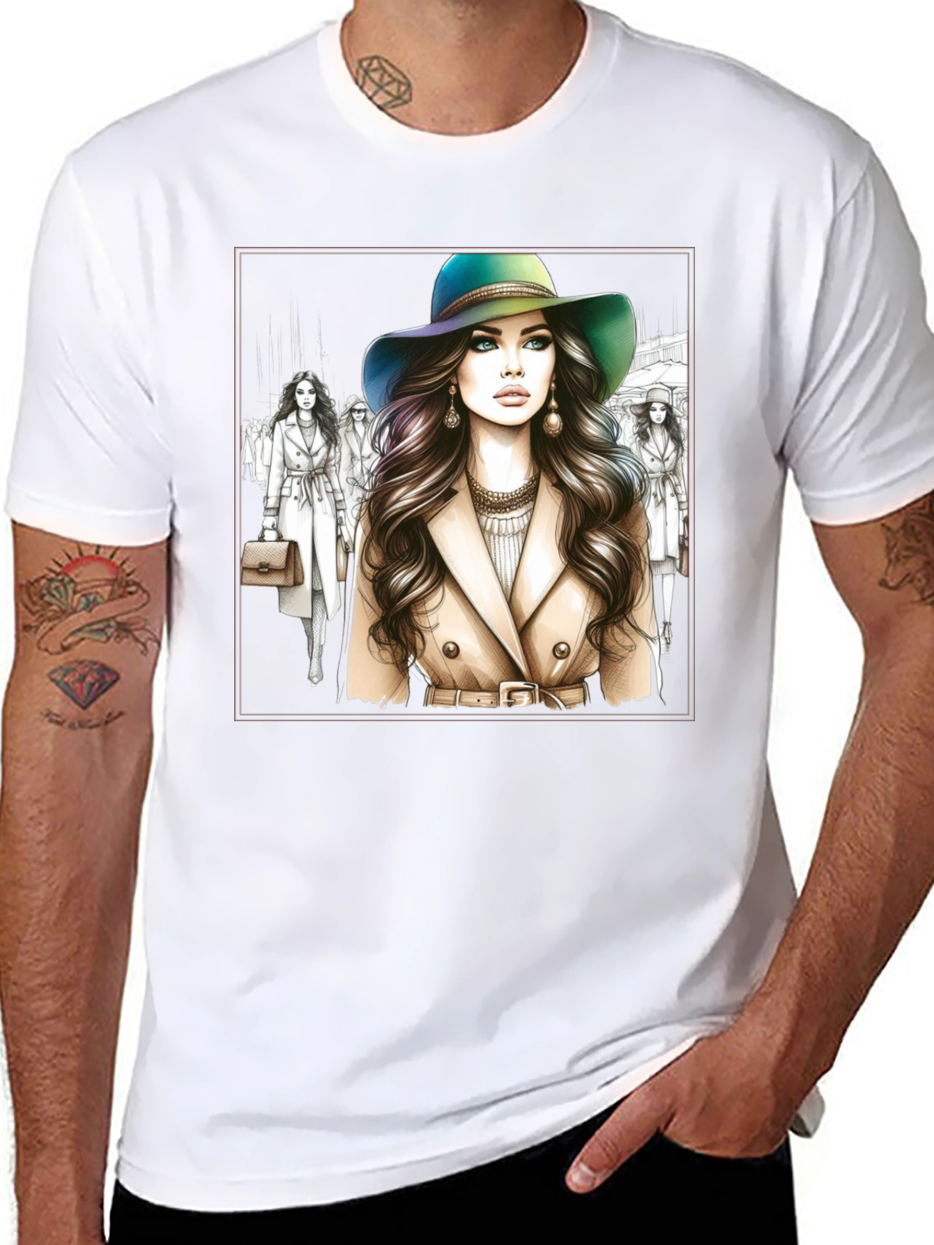 Stylish Woman Graphic Tee - Fashion Forward Design
