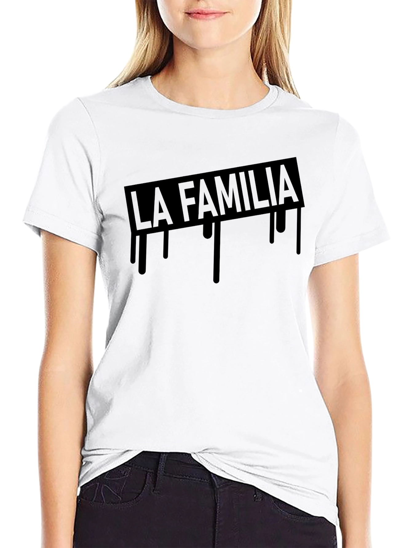 La Familia Graphic Print Black T-Shirt