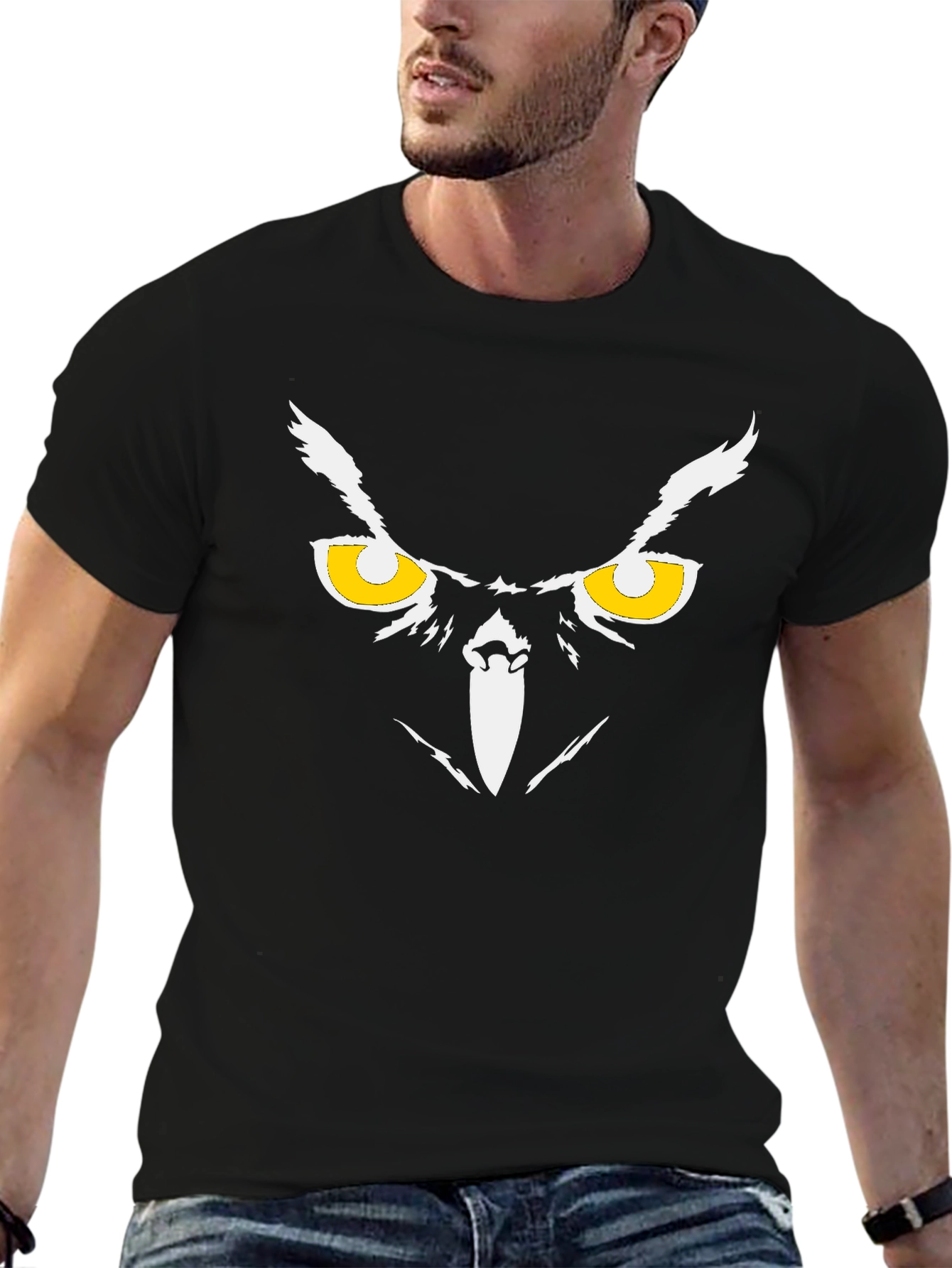 Owl Eyes Graphic Black T-Shirt