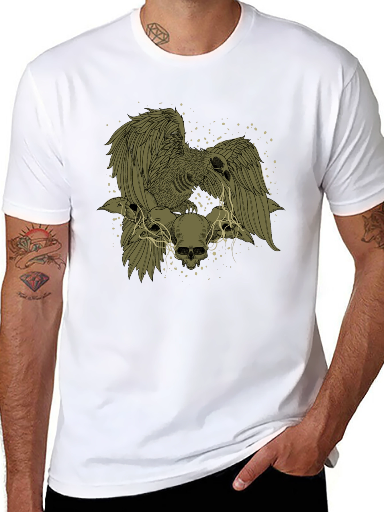 Raven and Skull Graphic T-Shirt