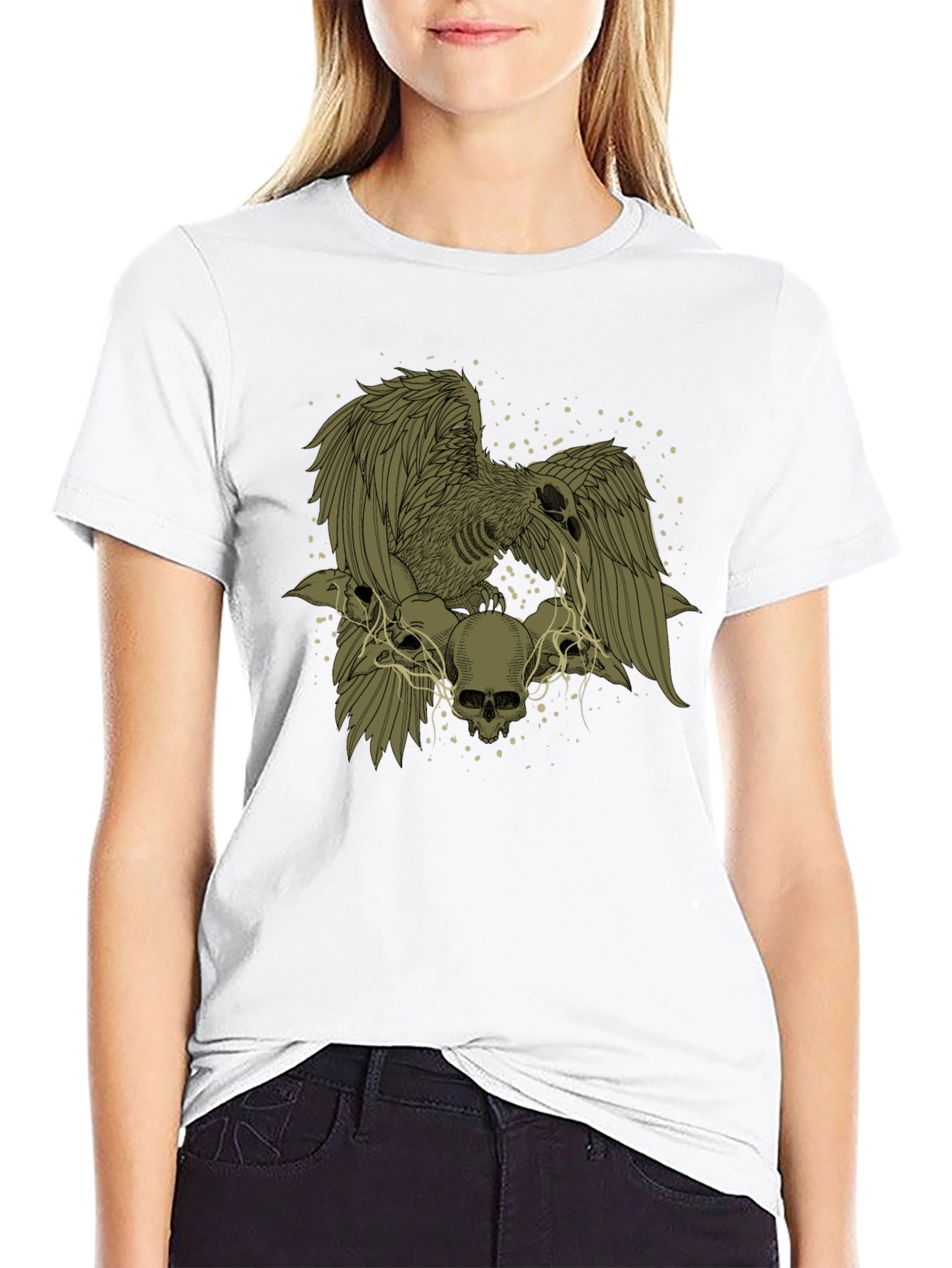 Raven and Skull Graphic T-Shirt