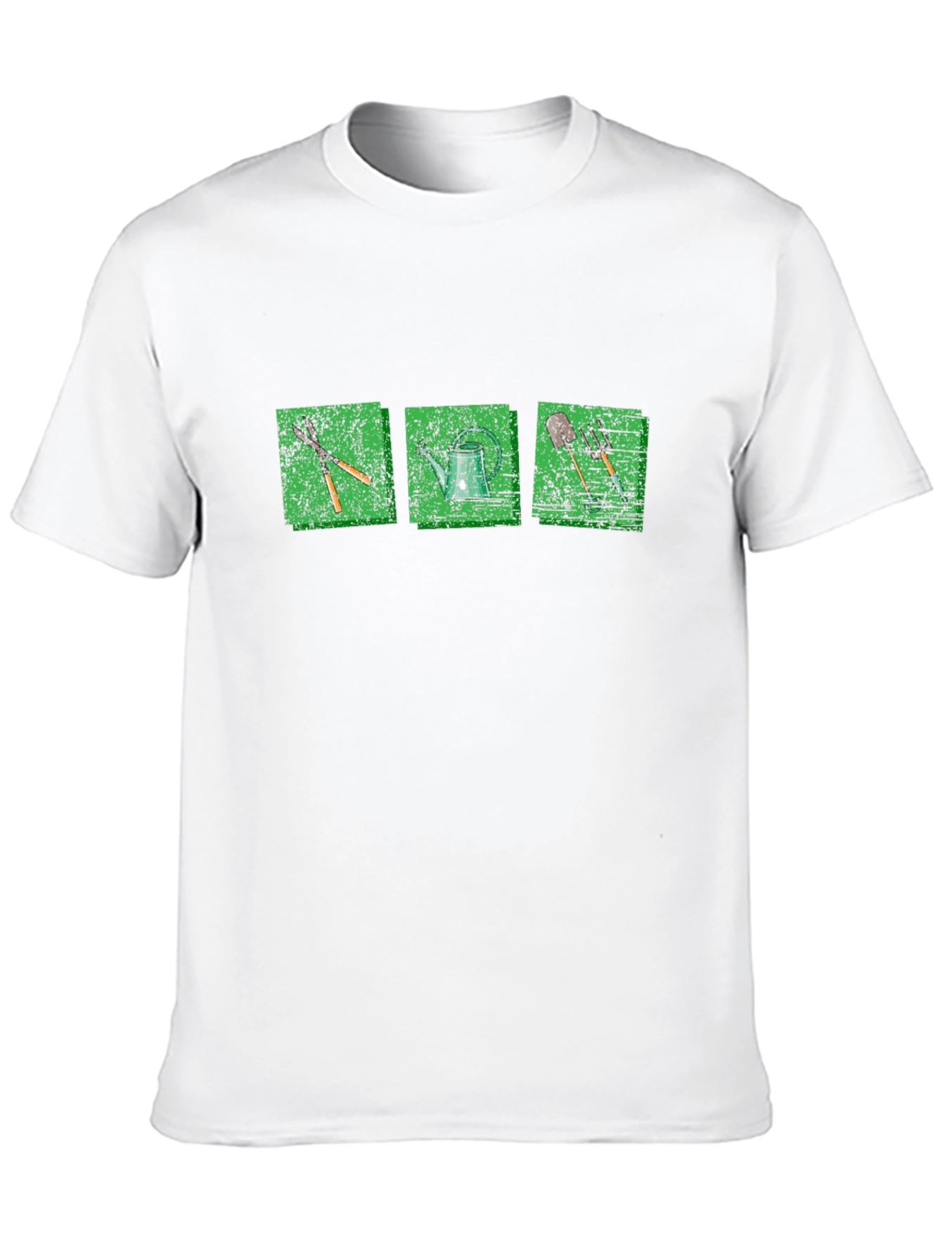 Gardening Tools Graphic Tee - Black Cotton T-Shirt