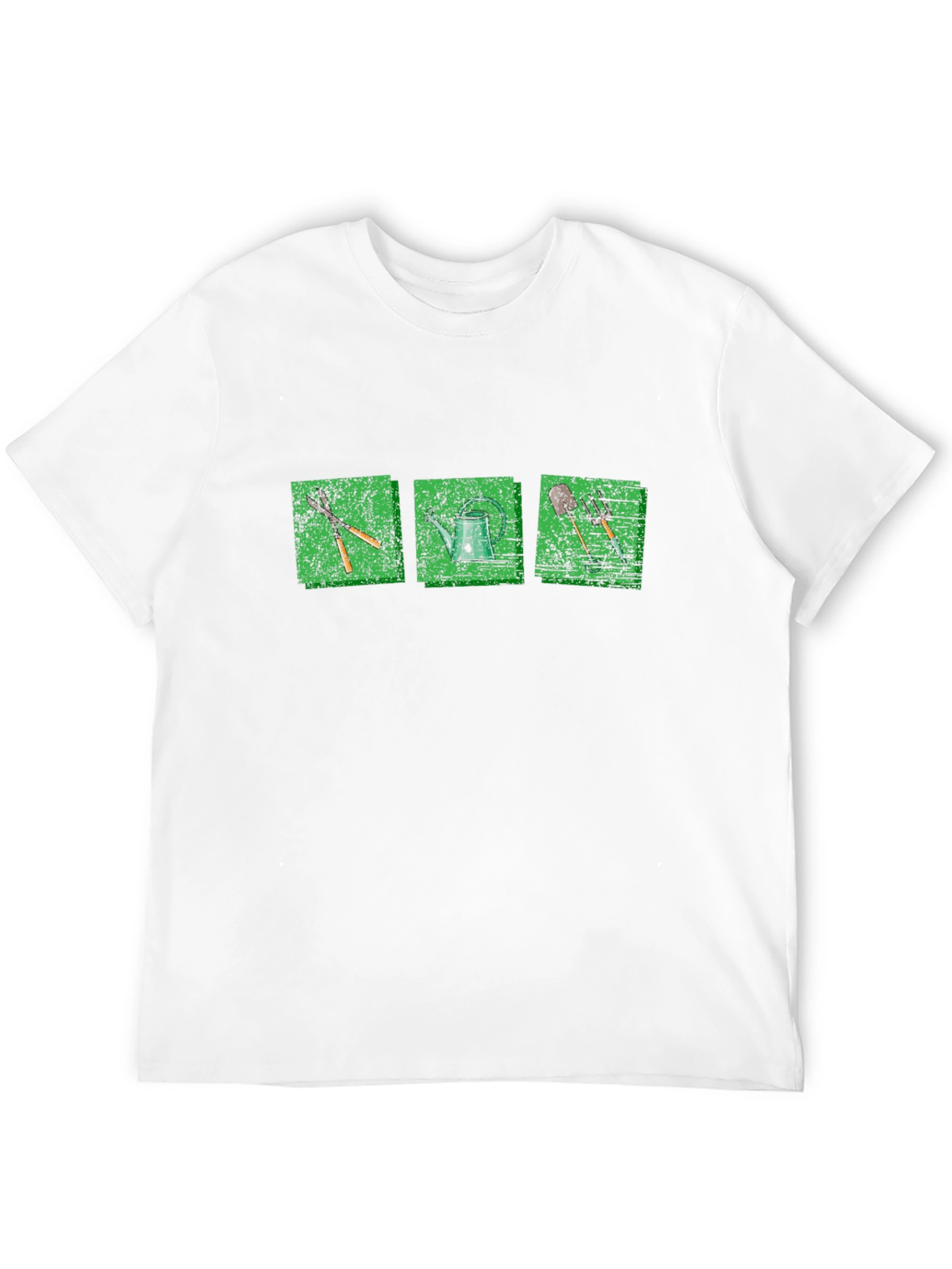Gardening Tools Graphic Tee - Black Cotton T-Shirt