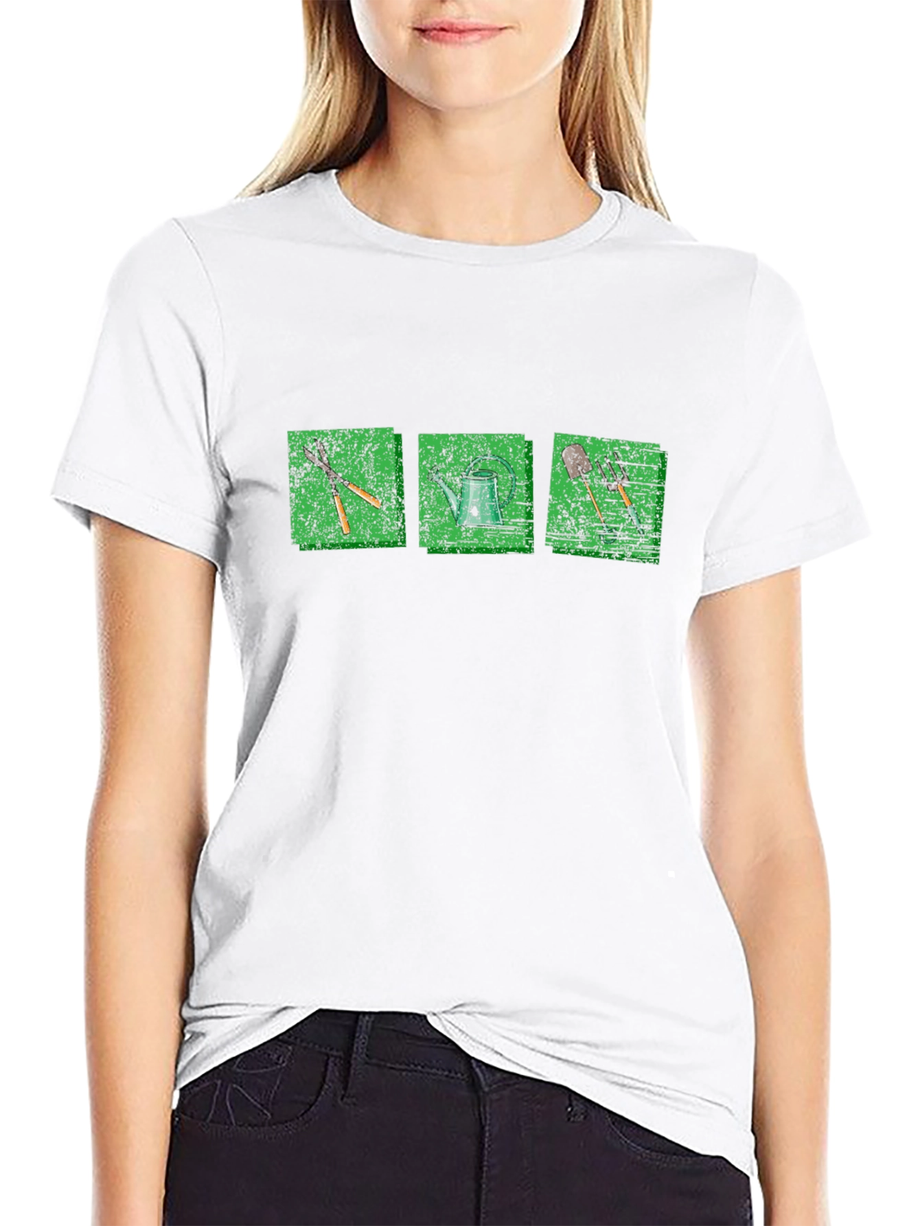 Gardening Tools Graphic Tee - Black Cotton T-Shirt