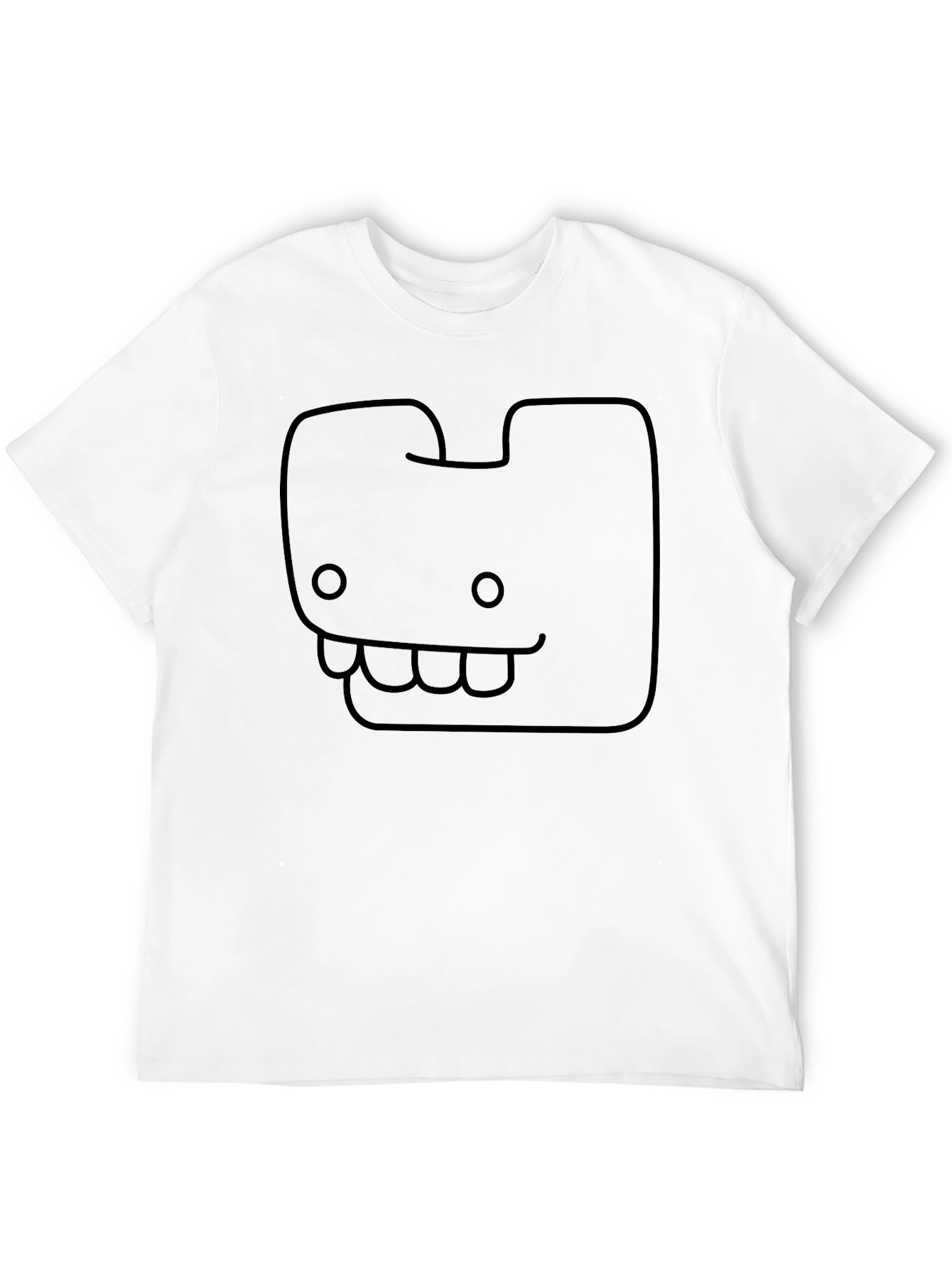 Funny Cartoon Face Graphic Tee - Black