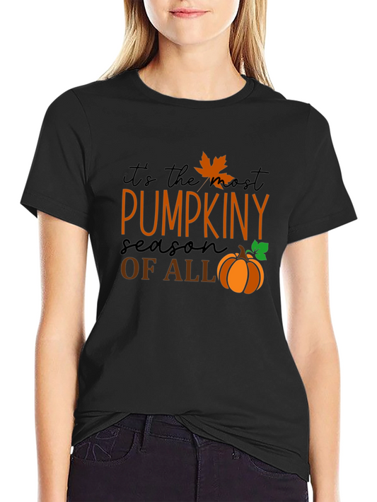 Pumpkin Season Graphic Tee - Black