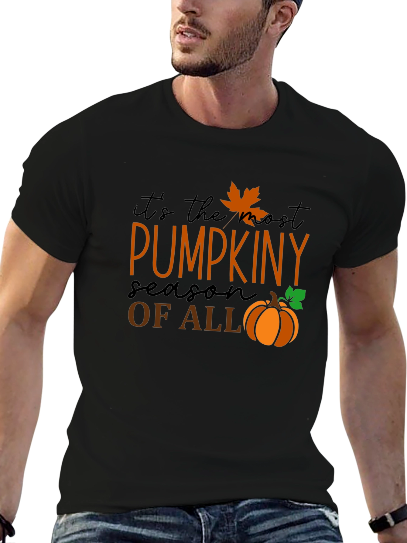 Pumpkin Season Graphic Tee - Black