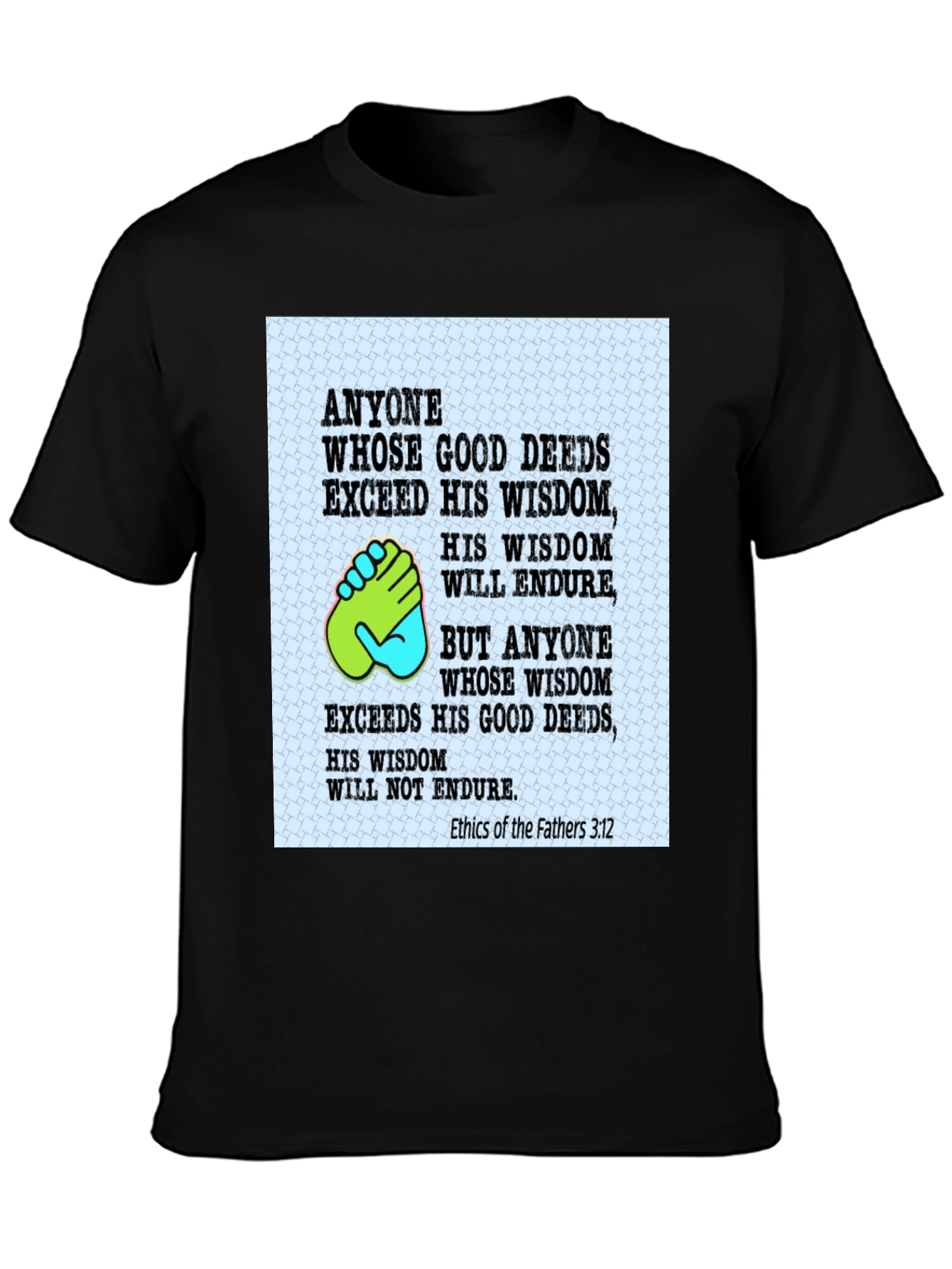 Wisdom & Deeds T-Shirt - Black Cotton Blend